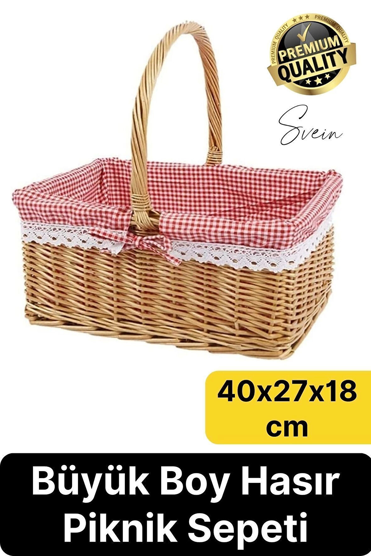 Premium Kamp Piknik Sepeti Yıkanabilir Astar Rattan Yiyecek Rustik Hasır Dokuma Dekoratif Outdoor