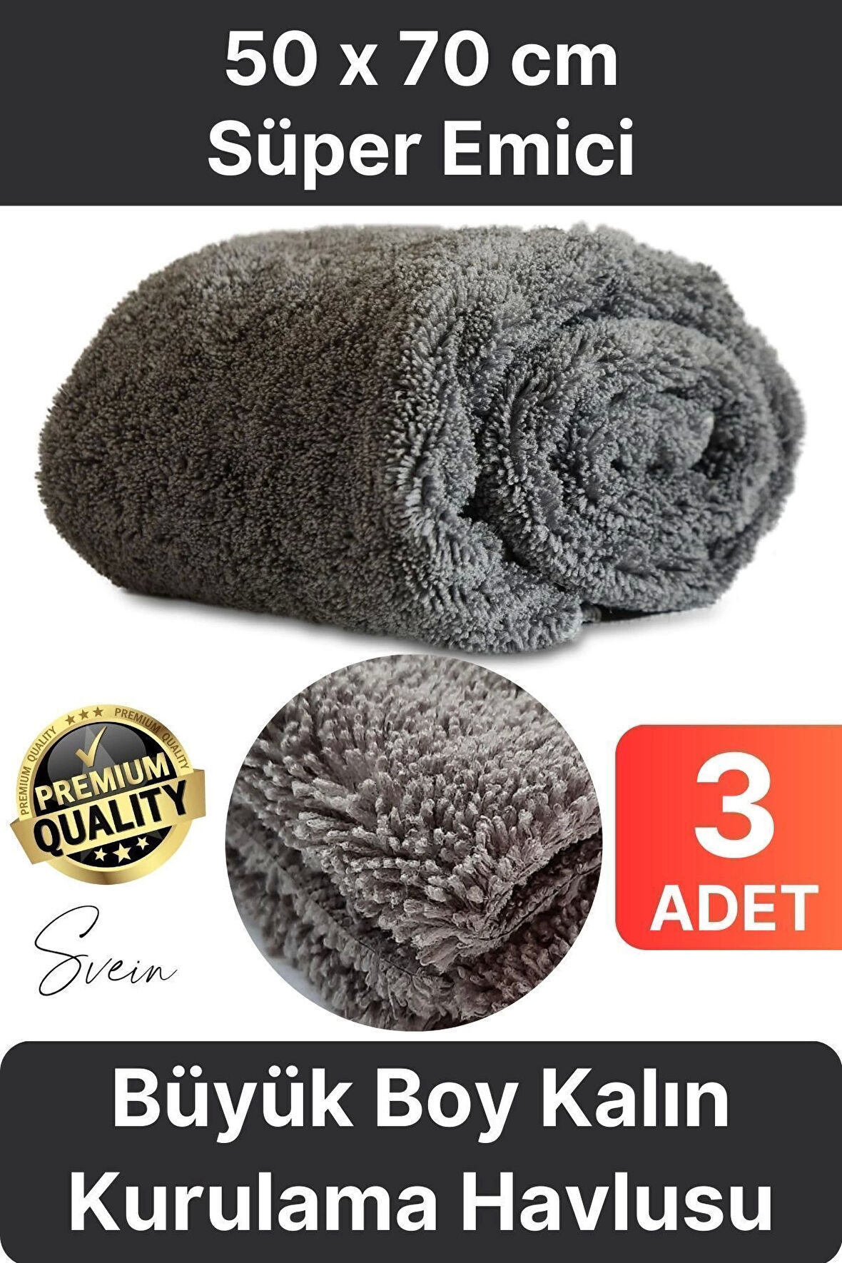 3 Adet Süper Emici Tüm Cam Yüzeylere Uygun Oto Yıkama Mikrofiber Havlu Temizleme Kurutma Bezi