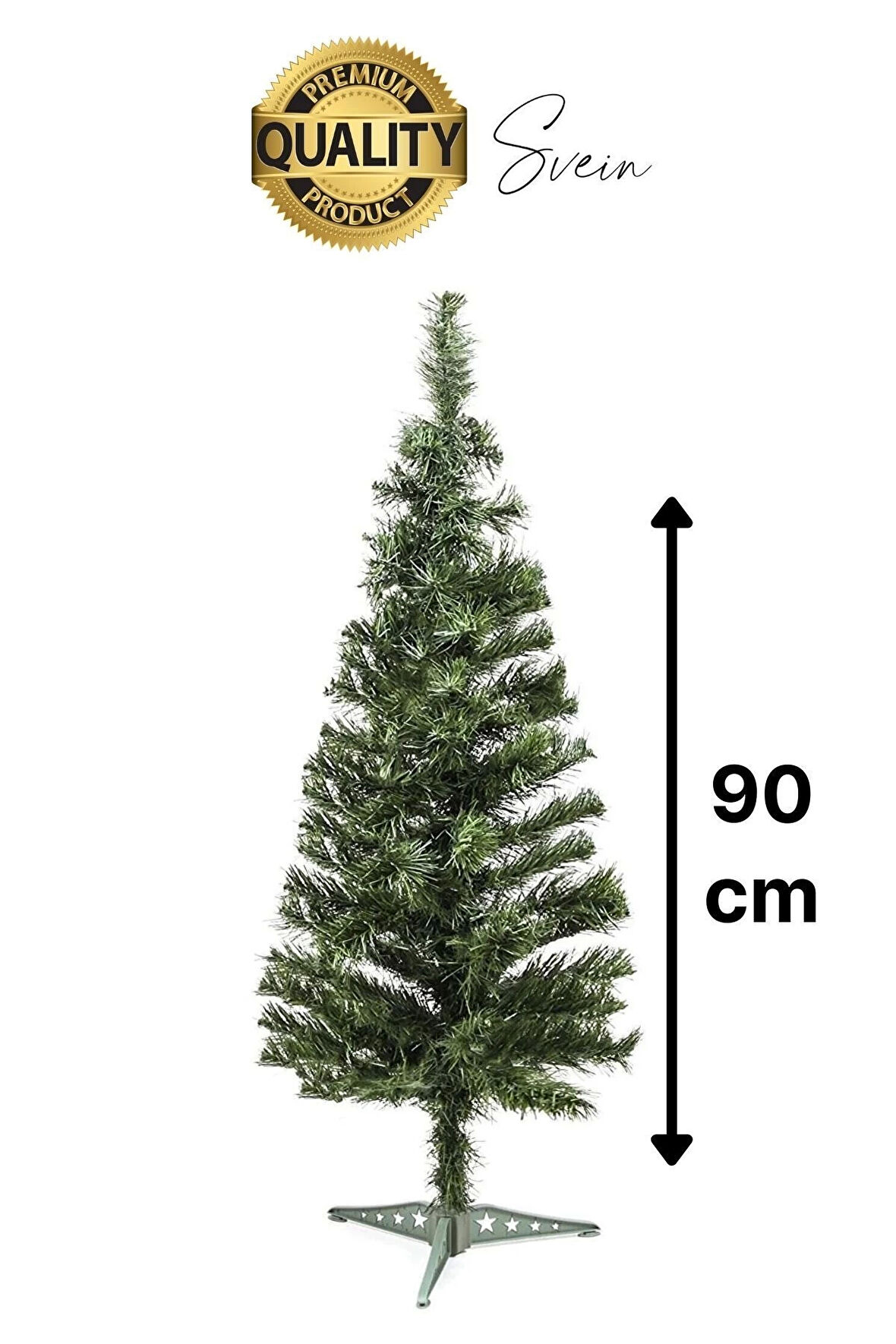 Premium 90 cm 80 Dal Yılbaşı Çam Ağacı Yeni Yıl Kutlama Işıklı Kutulu Süs Hediyeli Lüks Noel Renkli