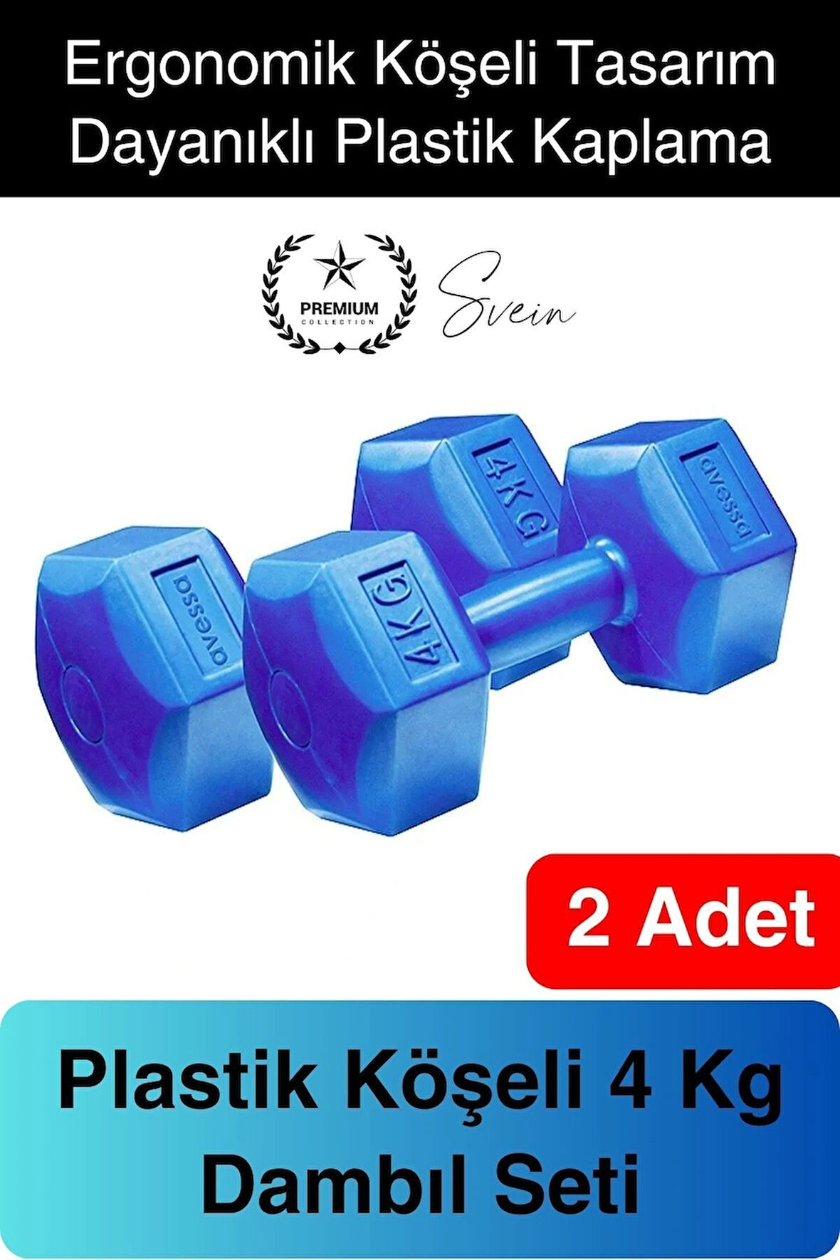 Rahat Tutuş 4 kg 2 Adet Fitnes Dambıl Ağırlık Seti Spor Köşeli Plastik Vücut Geliştirme Egzersiz