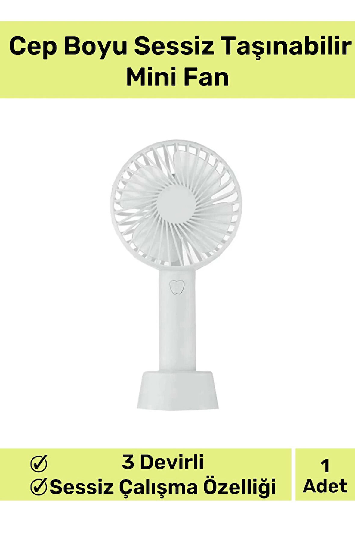 Premium Üretim Usb Şarjlı 3 Kademeli Sessiz Taşınabilir Mini Fan Pervaneli Soğutucu Küçük Vantilatör