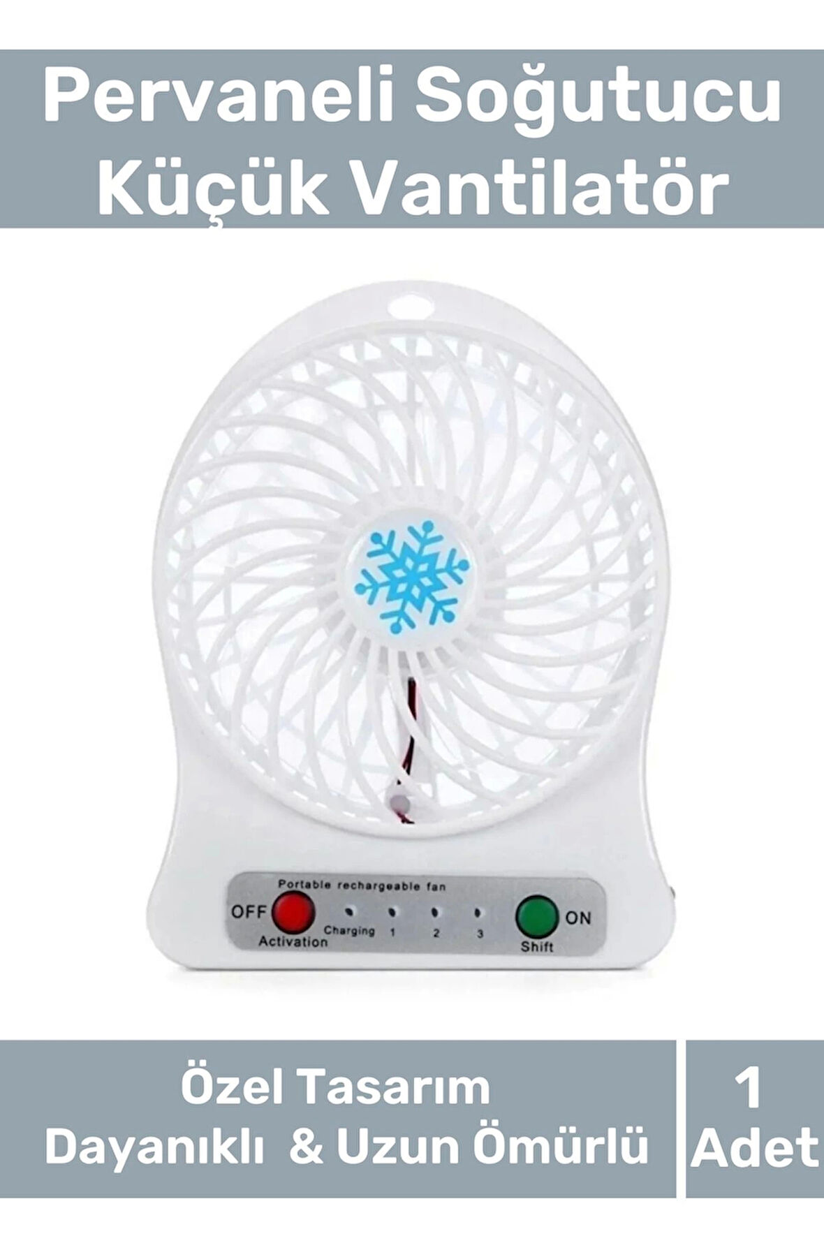 Premium Usb Şarjlı 3 Kademeli Sessiz Taşınabilir Mini Fan Pervaneli Soğutucu Küçük Vantilatör