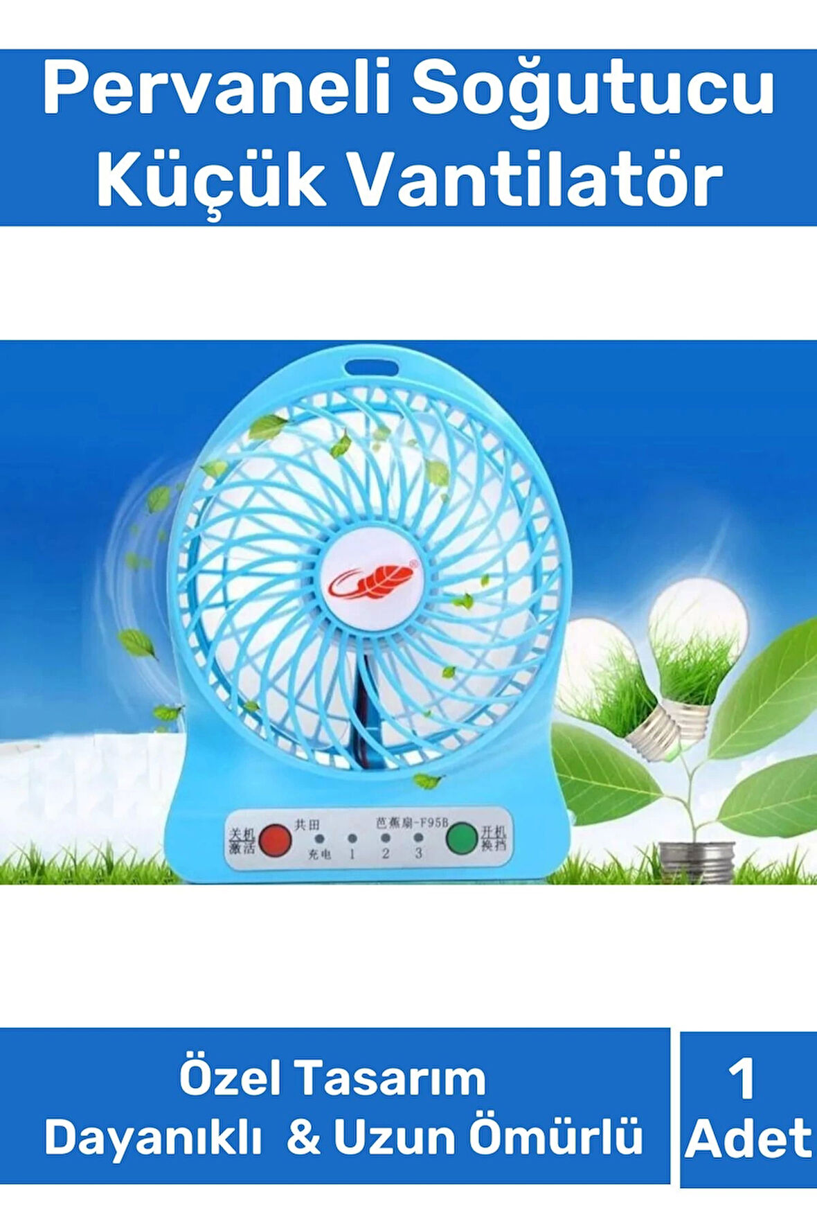Premium Usb Şarjlı 3 Kademeli Sessiz Taşınabilir Mini Fan Pervaneli Soğutucu Küçük Vantilatör