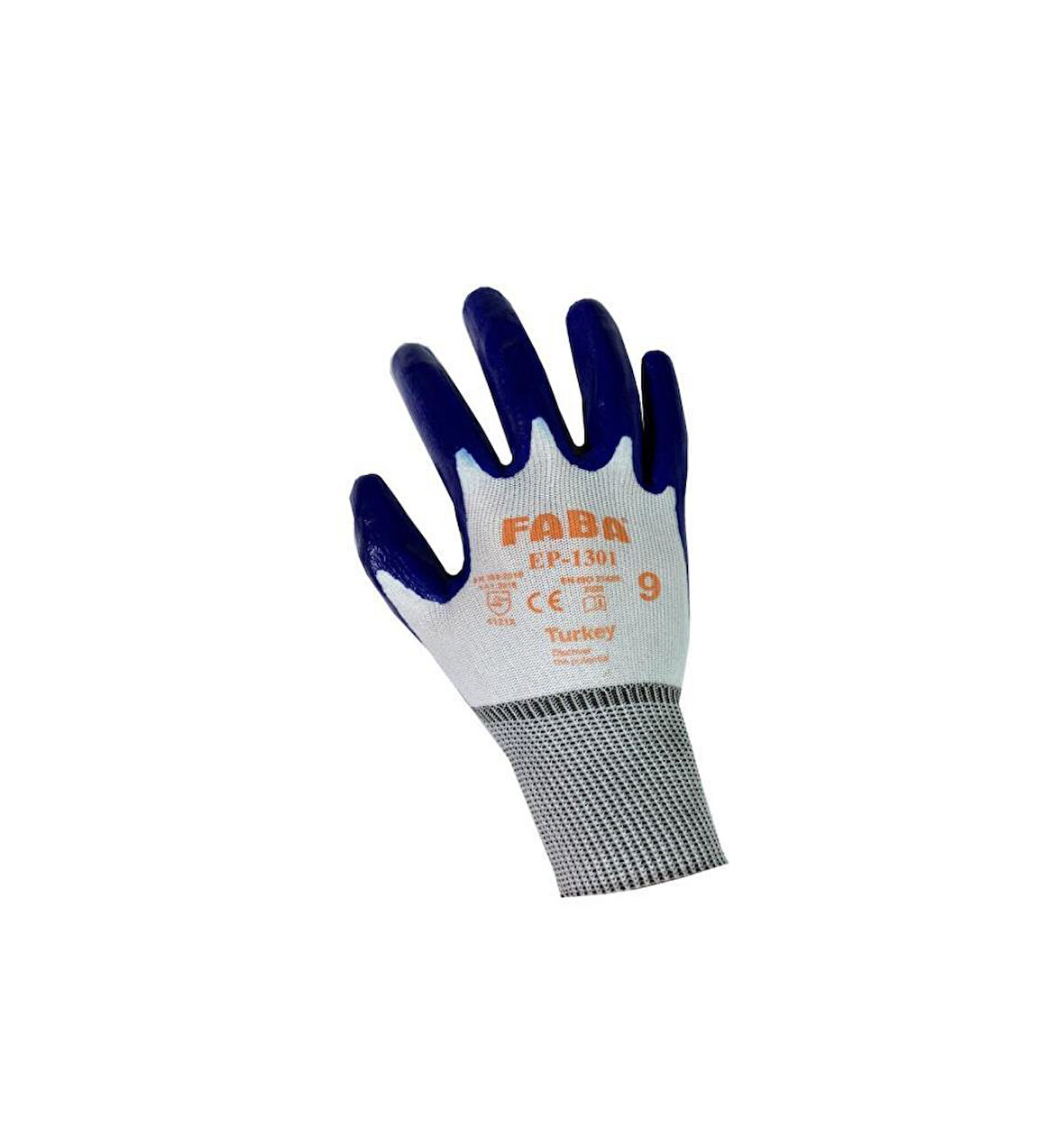 Faba EP-1301 Lacivert Nitril Polyester Eldiven No 9 
