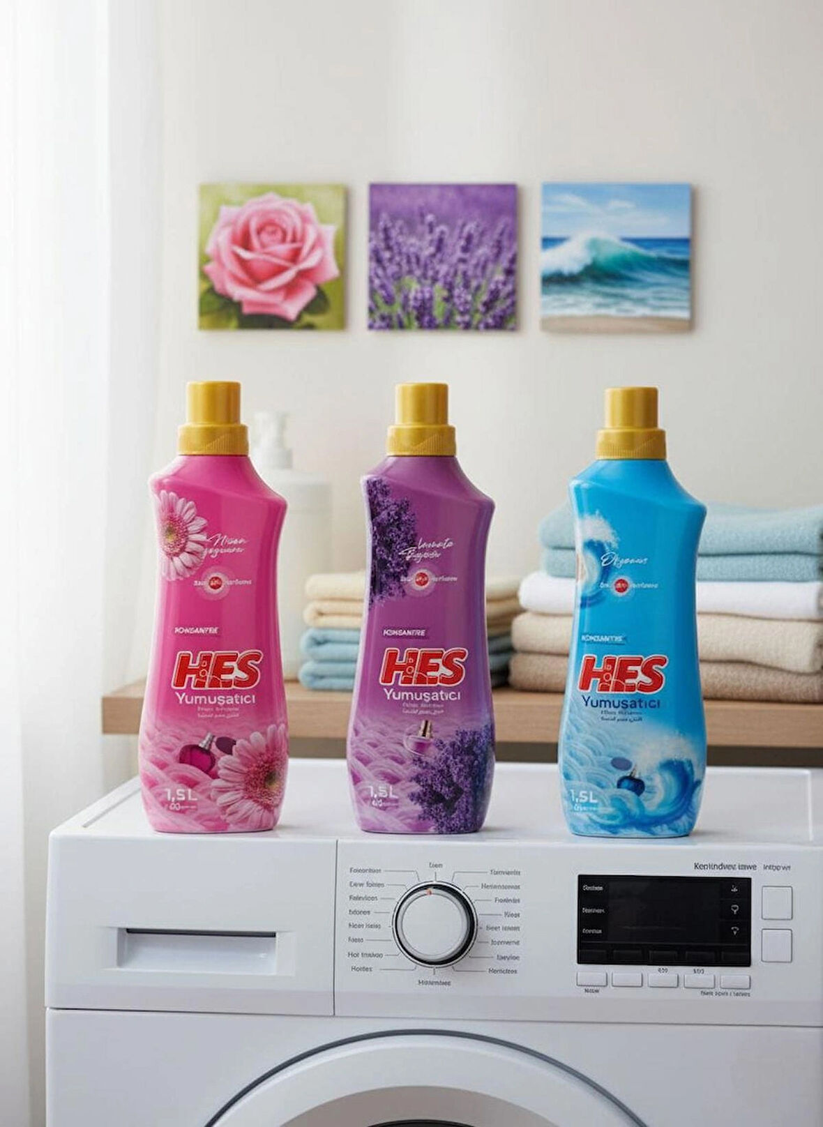 3'Lü Set: Okyanus(1,5L), Lavanta Büyüsü(1,5L),  Nisan Yağmuru(1,5L) Konsantre Yumuşatıcı 