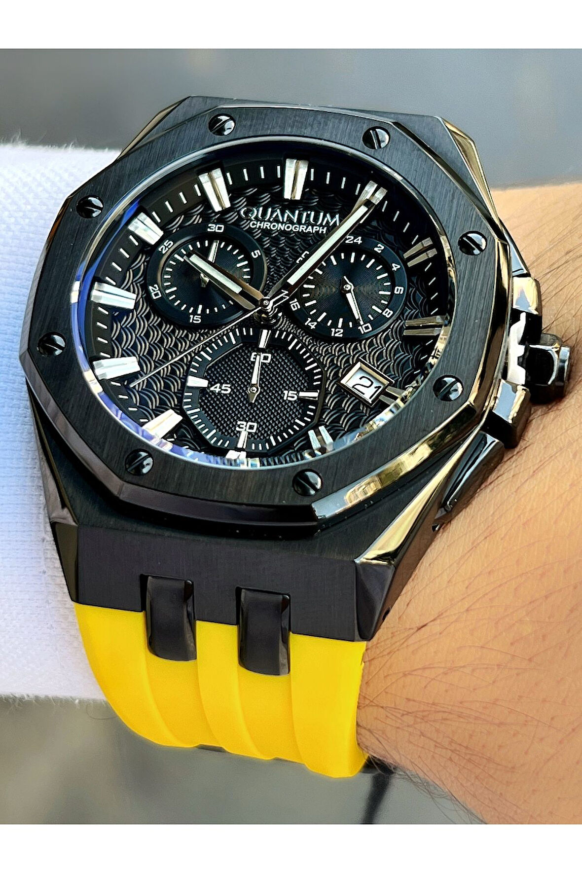 Fonksiyonları Aktif 10 Atm Su Geçirmez Silikon Kordon Çelik Kasa Erkek Kol Saati