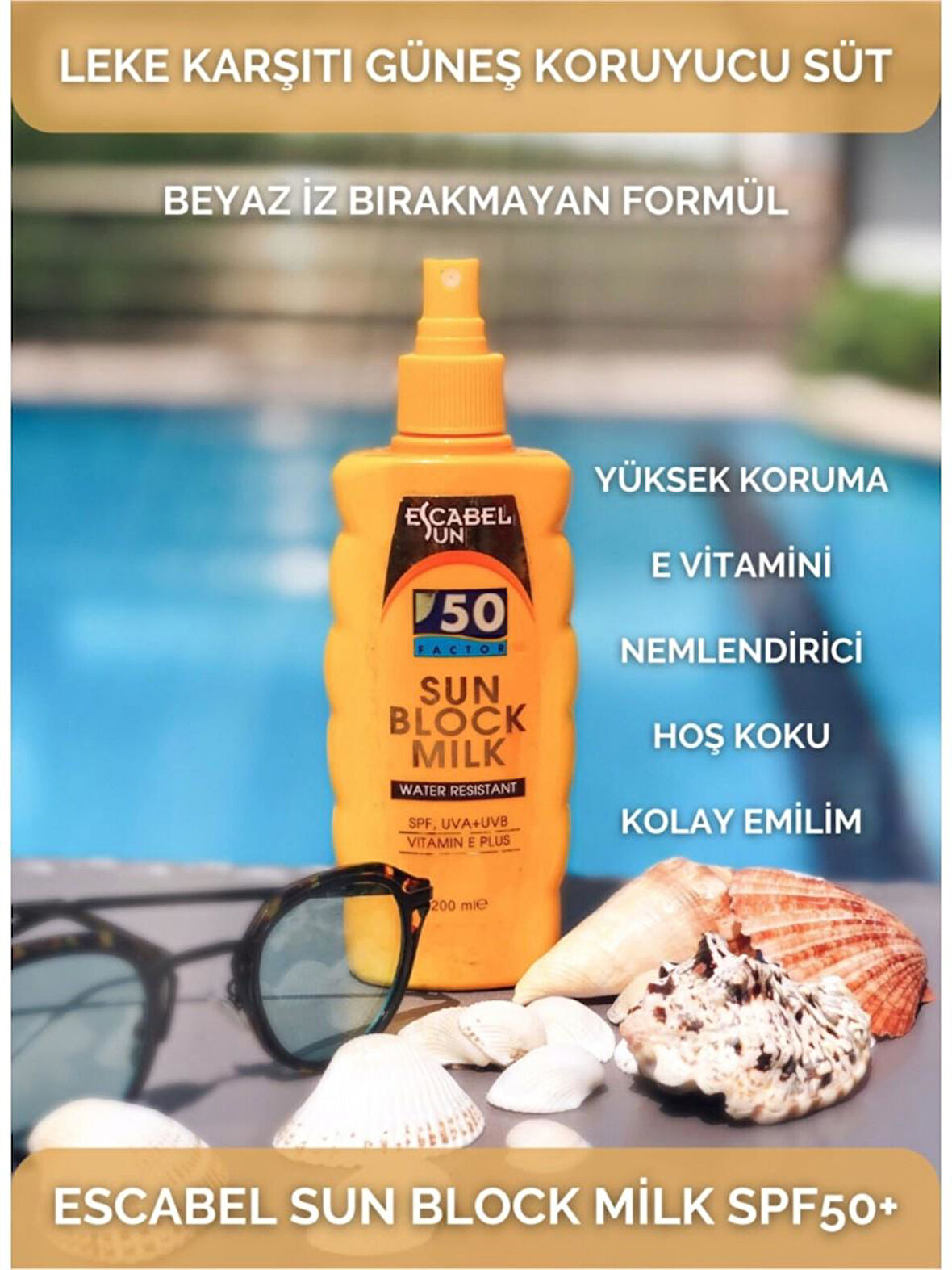 Escabel Güneş Kremi Milk Yetişkin 50 Spf 200 Ml