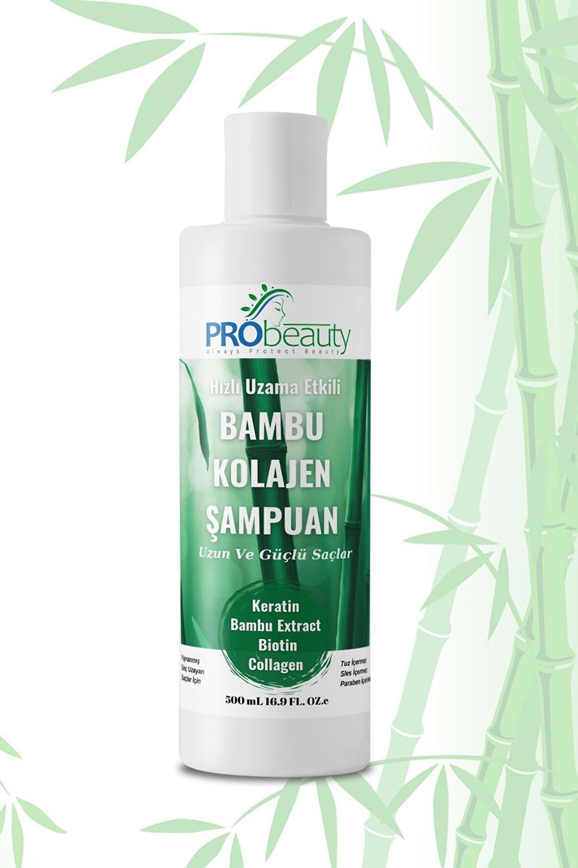 PRObeauty BAMBU KOLAJEN ŞAMPUAN SAĞLIKLI HIZLI UZAMA ETKİLİ KERATİN BİOTİN İÇERİKLİ SÜLFATSIZ