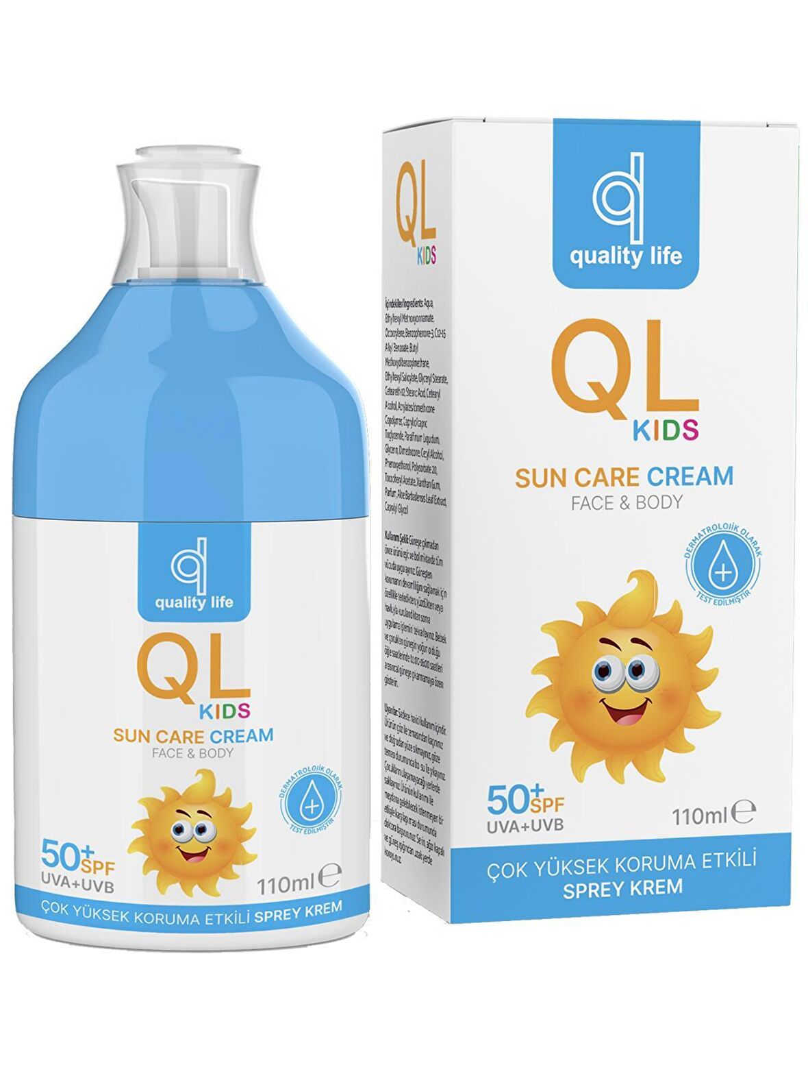 QL Bebek Güneş Kremi 50+ SPF 110 ML Çok Yüksek Koruma Çocuk Güneş Kremi