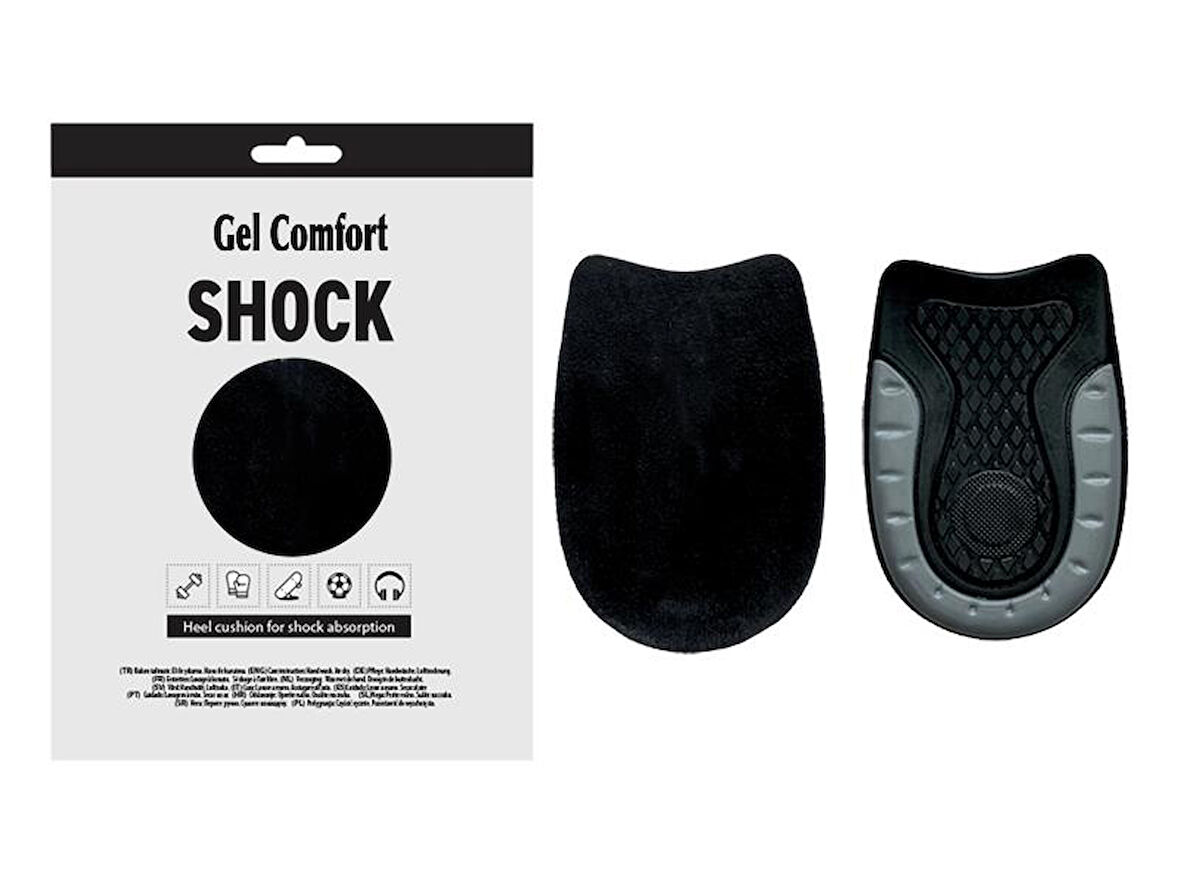 GC19 - Shock Gel | Şok Emici, Topuk Desteği, Yumuşak Jel, Topuk ve Bilek Ağrıları İçin Topuk Pedi