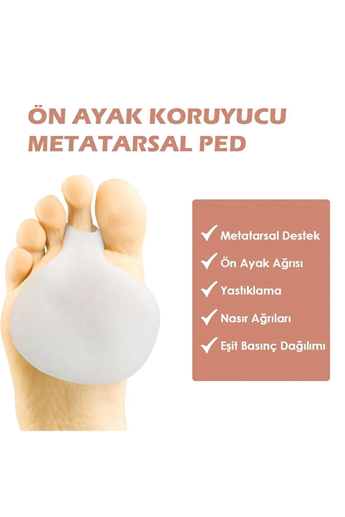 MG05 - Silikon Metatars Desteği | Yumuşak, Darbe Emici, Ayak Ön Bölgesi Için Koruyucu Ped