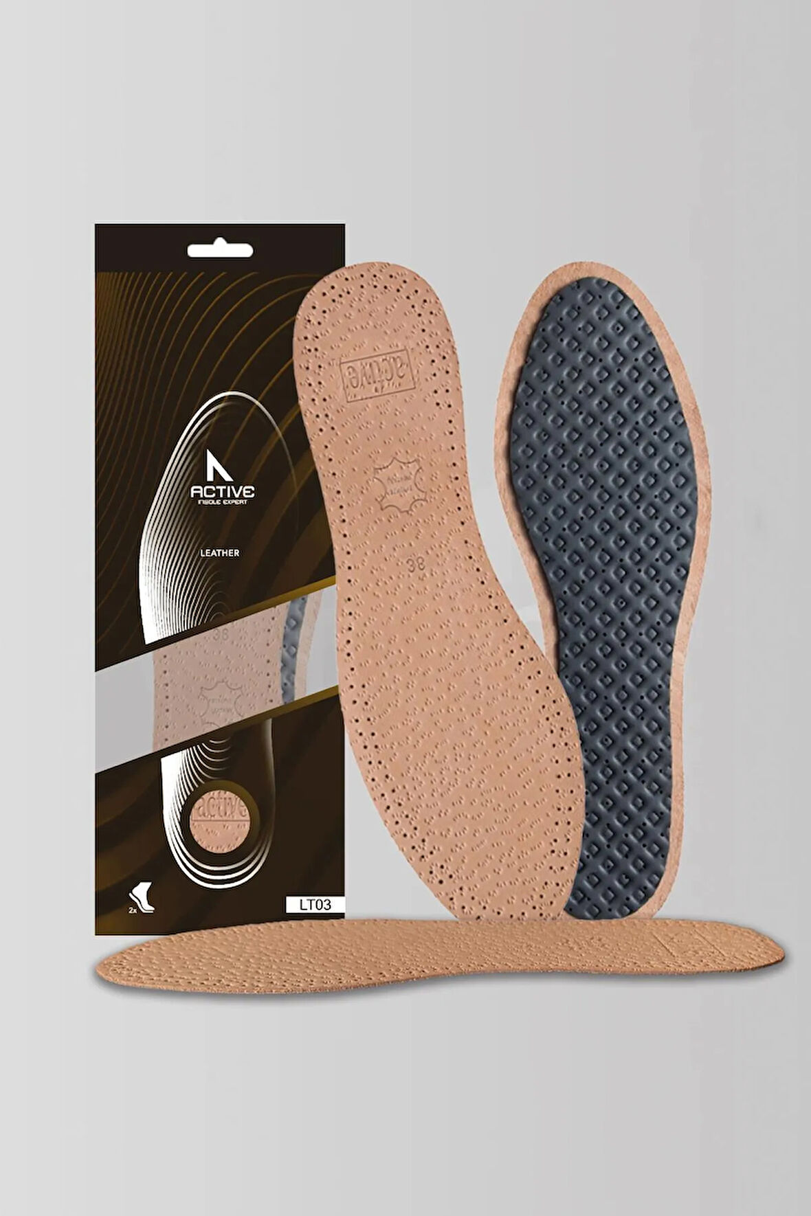 LT03 - Delüks Deri | Tüm Ayakkabılar Ile Uygun, Koku Önleyici, Ter Emici, Kaymaz Iç Tabanlık