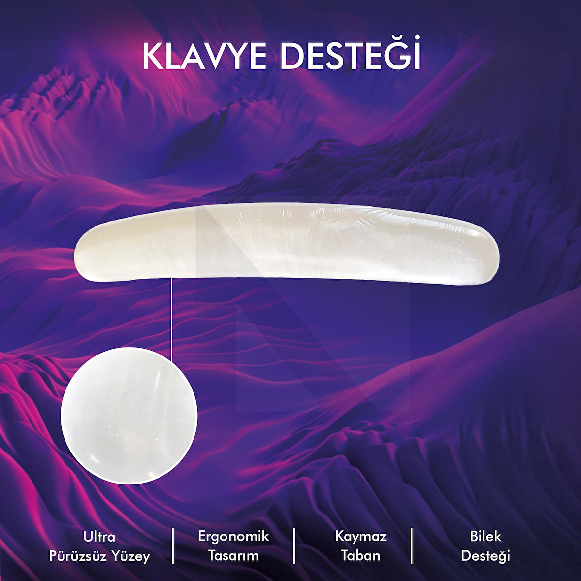 Yumuşak Klavye Bilek Desteği Şeffaf, Ergonomik Bilek Rahatlatıcı Fare Ve Klavye Jel Pad (33x8 Cm)