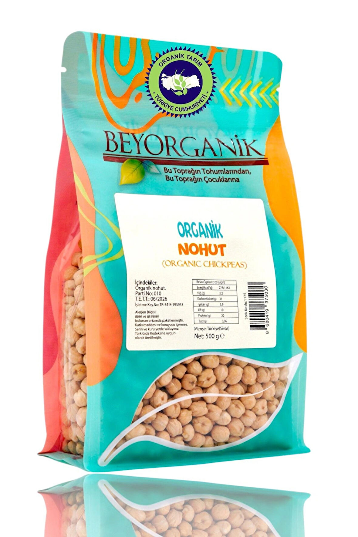 ORGANİK Nohut 500gr (PESTİSİT ve AFLATOKSİN ANALİZLİ)