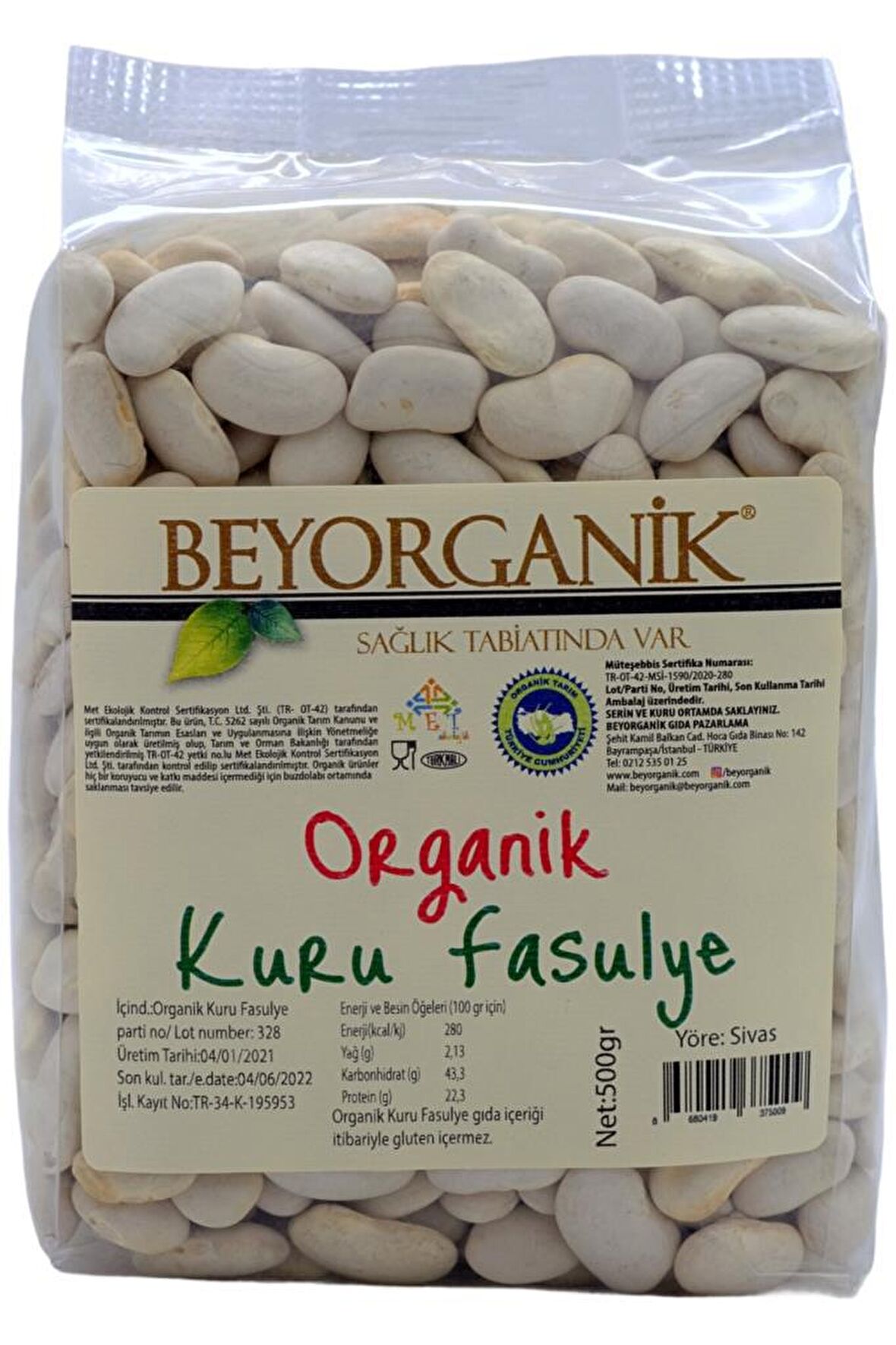 Organik Kuru Fasulye (500 gr) - Beyorganik