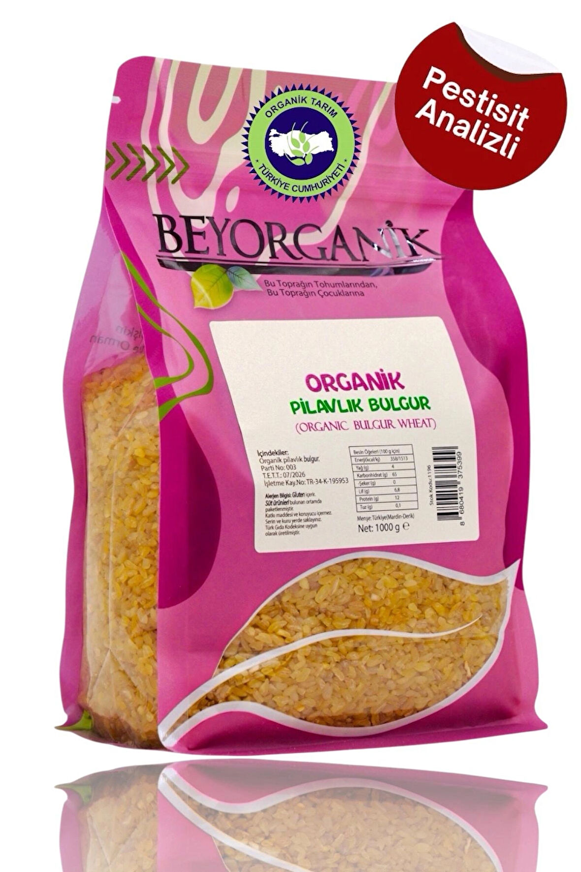 Organik Pilavlık Bulgur 1kg (PESTİSİT VE AFLATOKSİN ANALİZLİ)