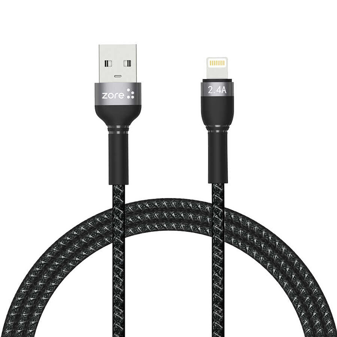 Siyah Shira Serisi Lightning Usb Kablo 1 Metre-Zore