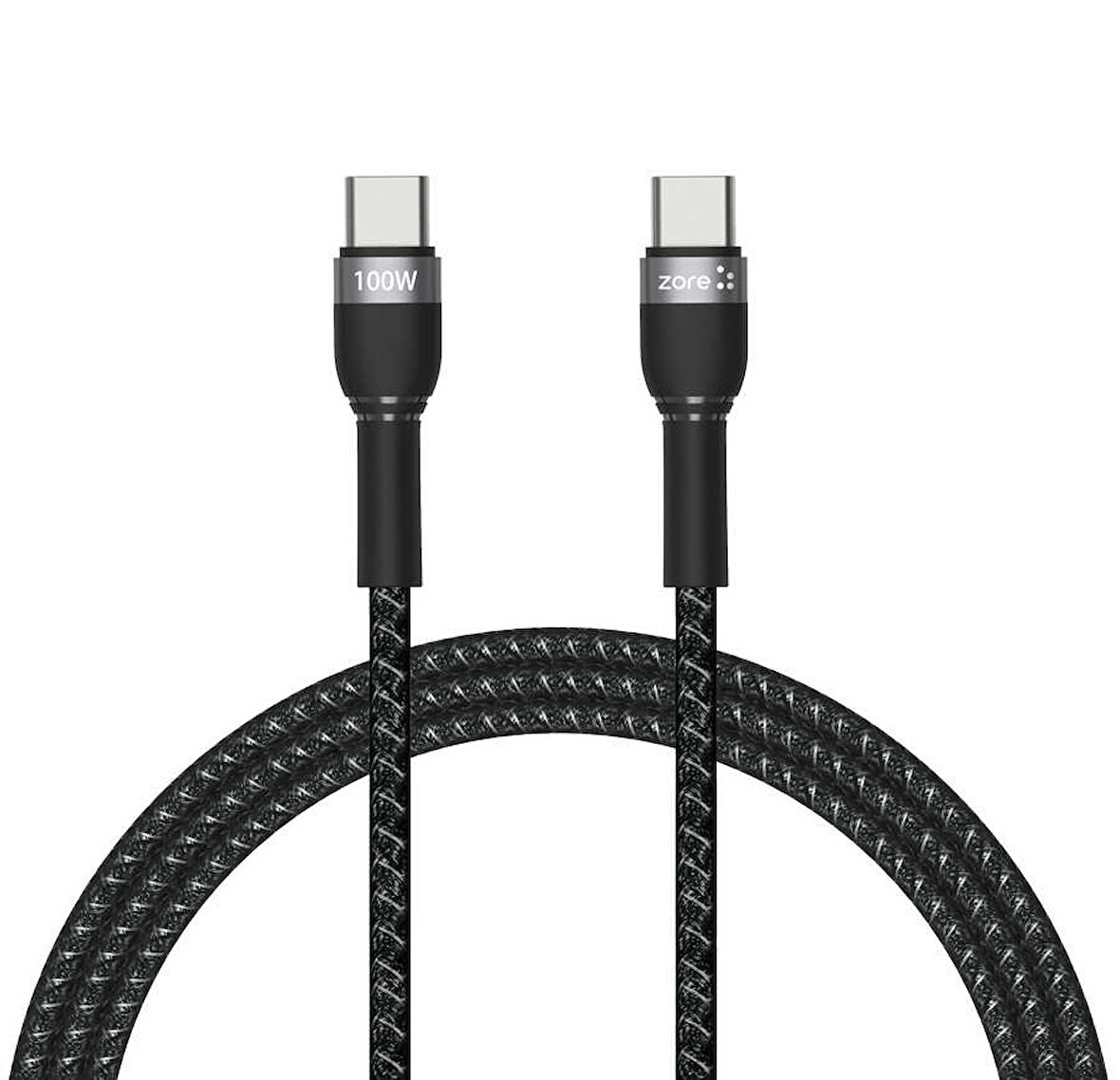 Siyah Shira Serisi Type-c to Type-c PD Kablo 1 Metre-Zore