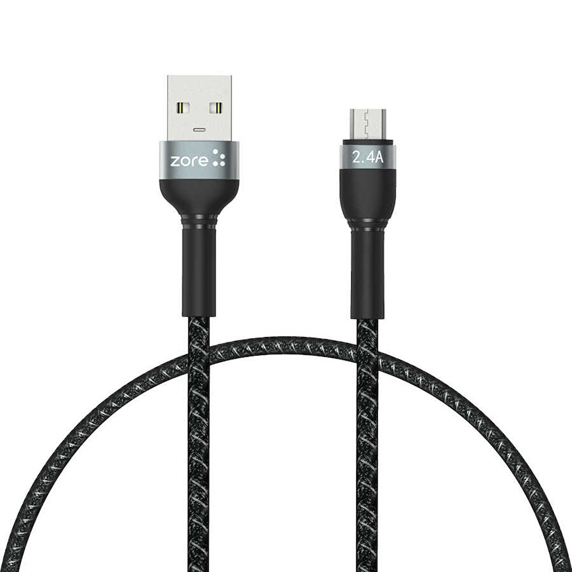 Siyah Shira Serisi Micro Usb Kablo 30 cm-Zore