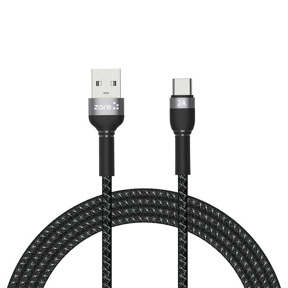 Siyah Shira Serisi Type-c Usb Kablo 2 Metre-Zore