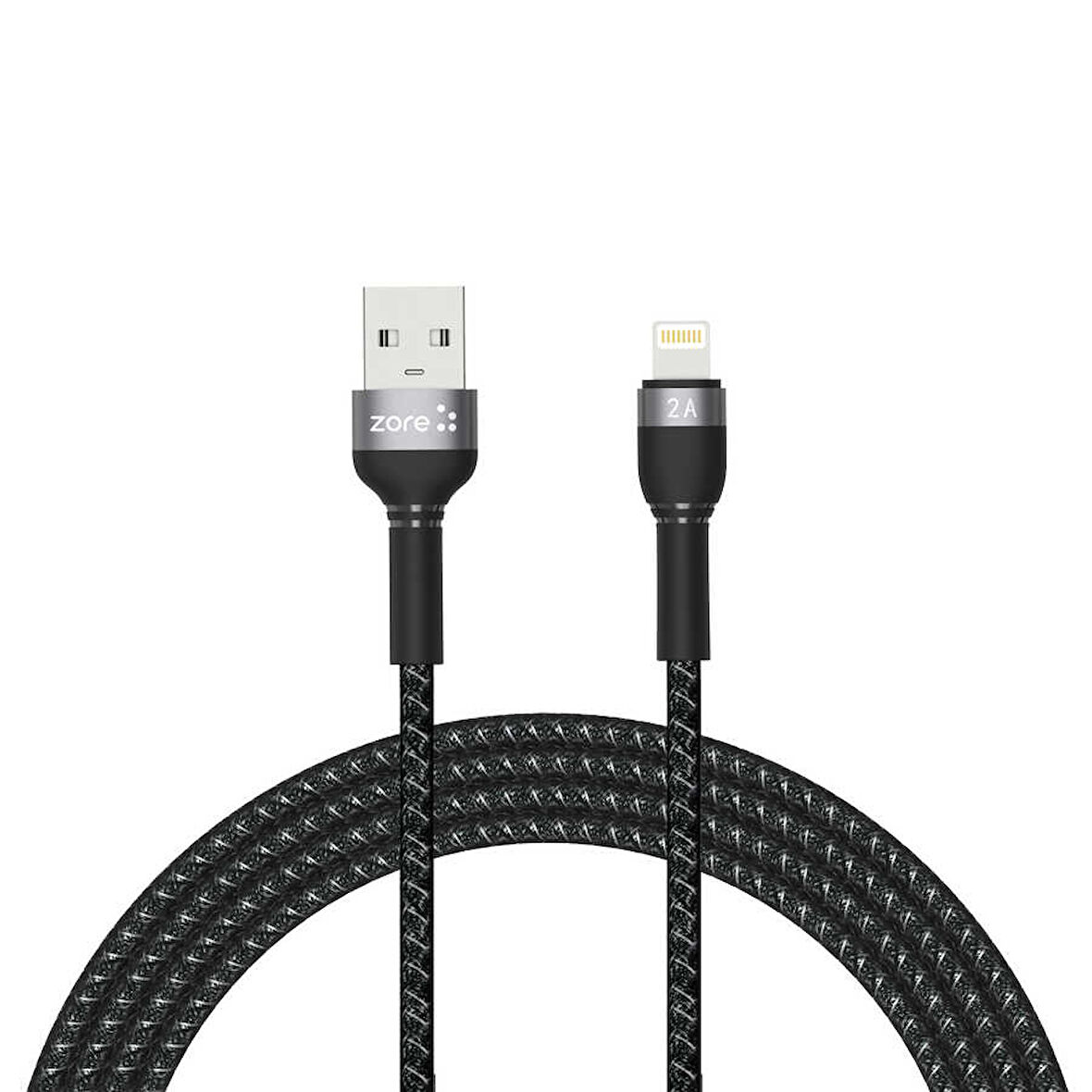 Siyah Shira Serisi Lightning Usb Kablo 2 Metre-Zore