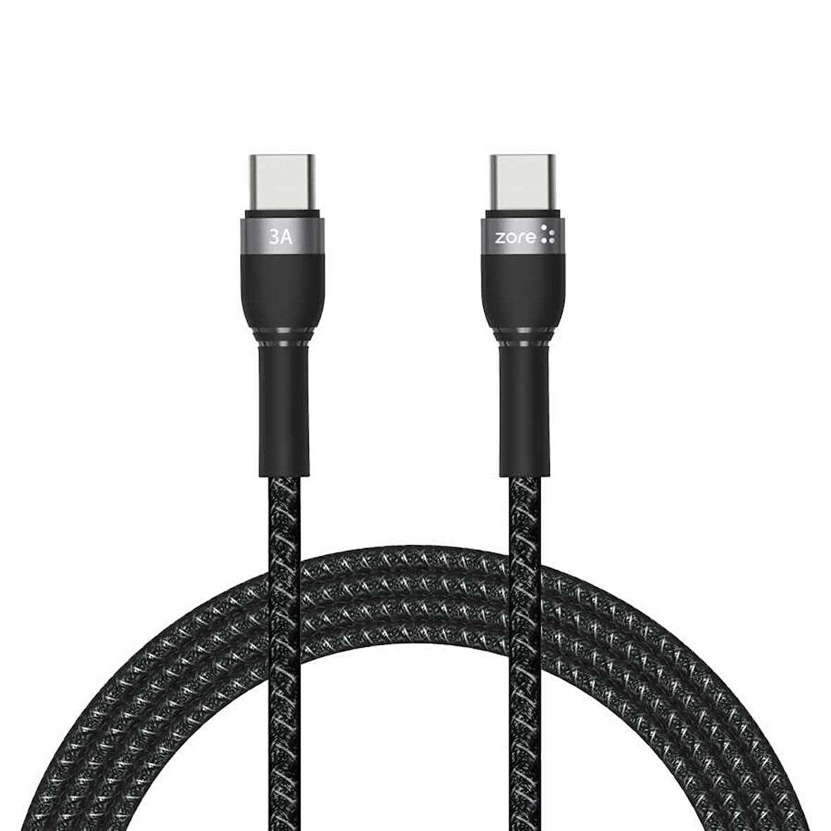 Siyah Shira Serisi Type-c to Type-c PD Kablo 2 Metre-Zore