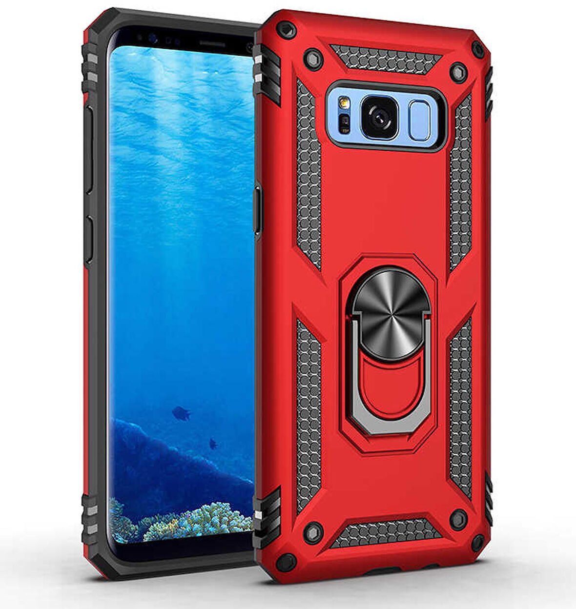 Galaxy S8 Uyumlu Zore Vega Kapak-Kırmızı