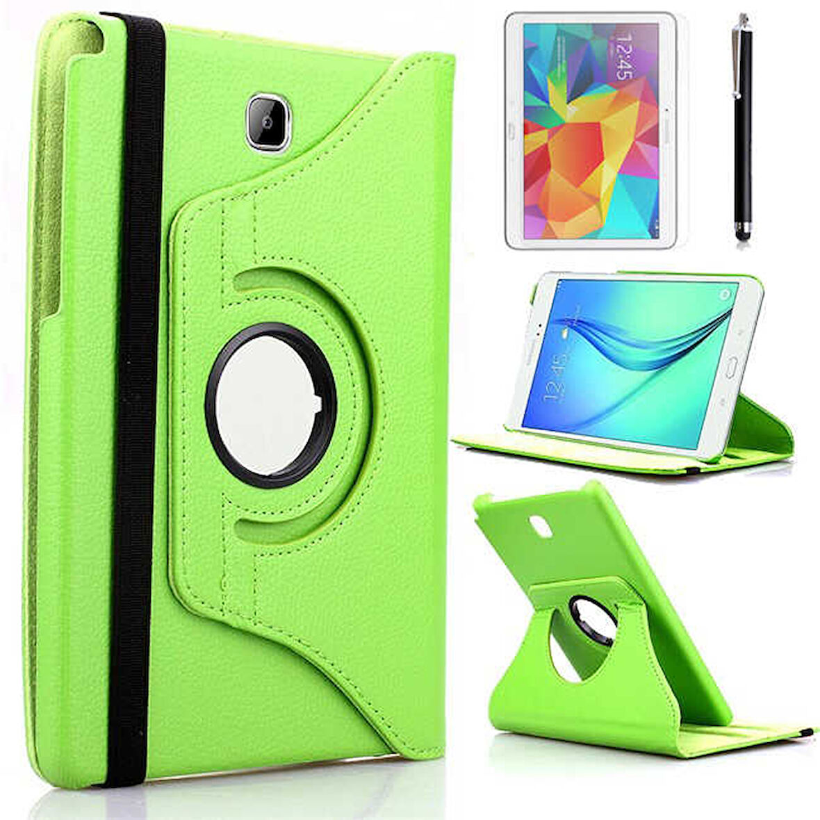 Galaxy Tab A T550 9.7  Uyumlu ​ARTH Dönebilen Standlı Kılıf-Yeşil