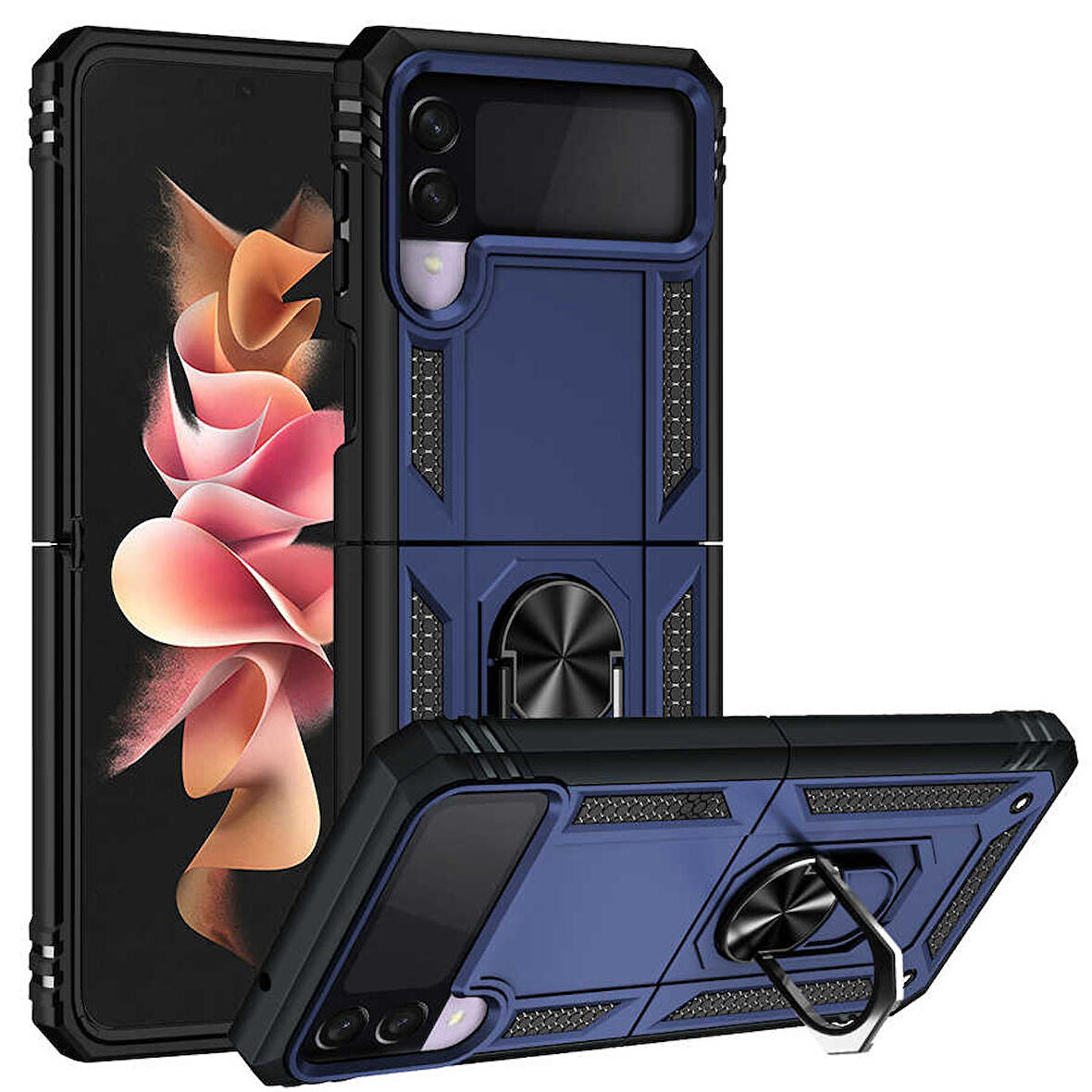 Galaxy Z Flip 3 Uyumlu Zore Vega Kapak-Mavi
