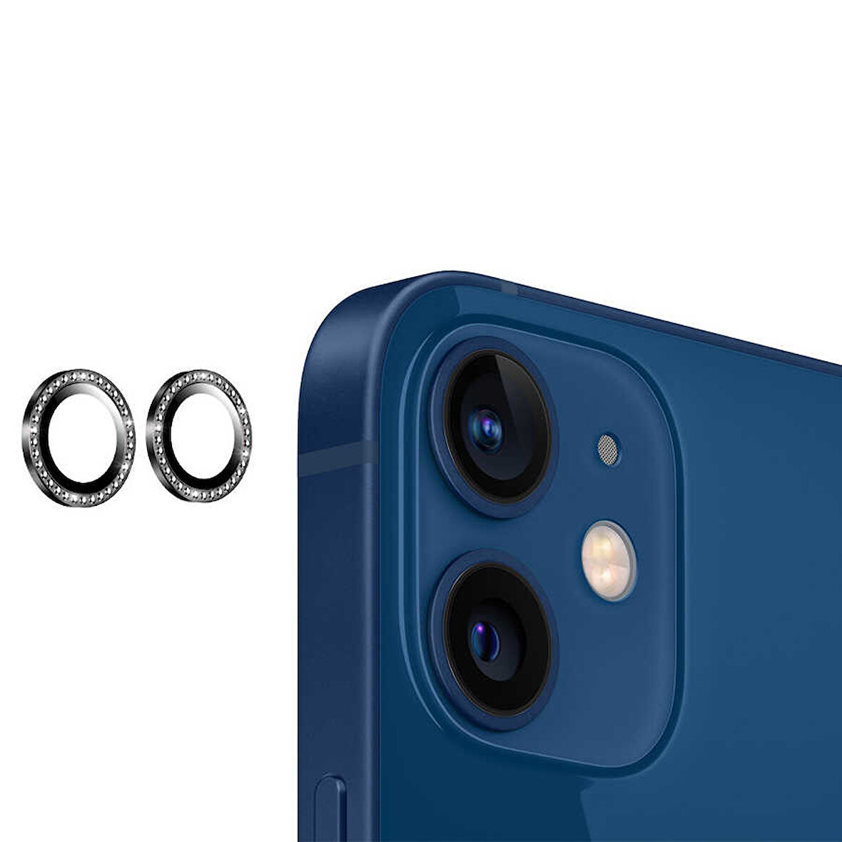 iPhone 12 Mini Uyumlu Zore CL-06 Kamera Koruyucu-Siyah