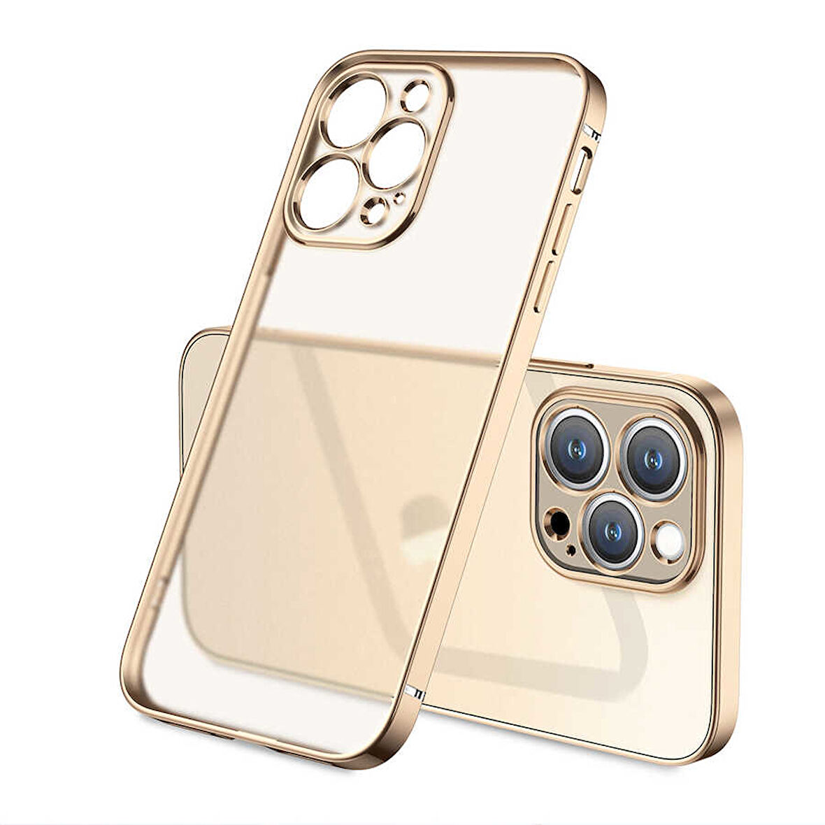 iPhone 12 Pro Max Uyumlu Zore Mat Gbox Kılıf-Gold