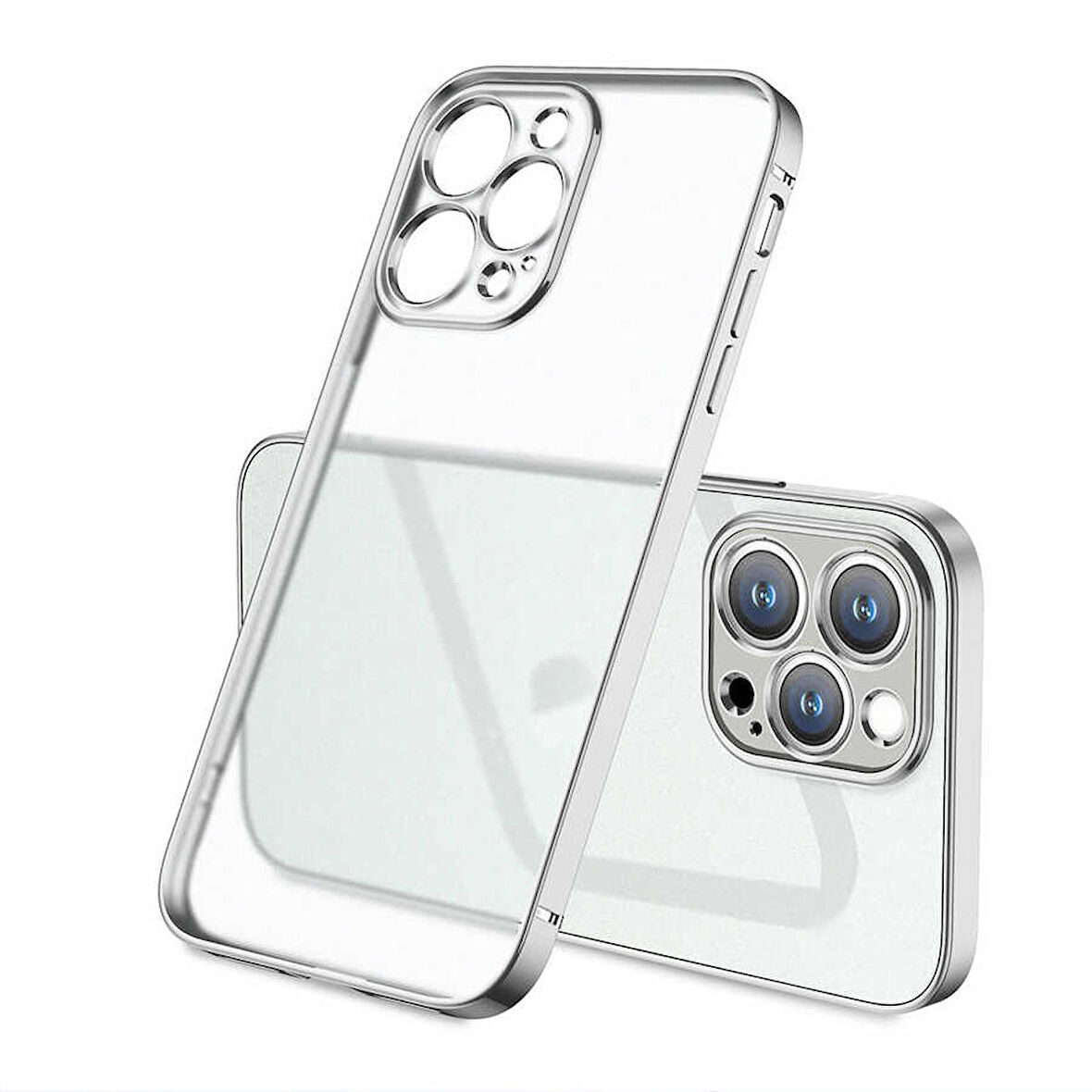 iPhone 13 Pro Uyumlu Ensueno Mat Gbox Kapak-Gümüş
