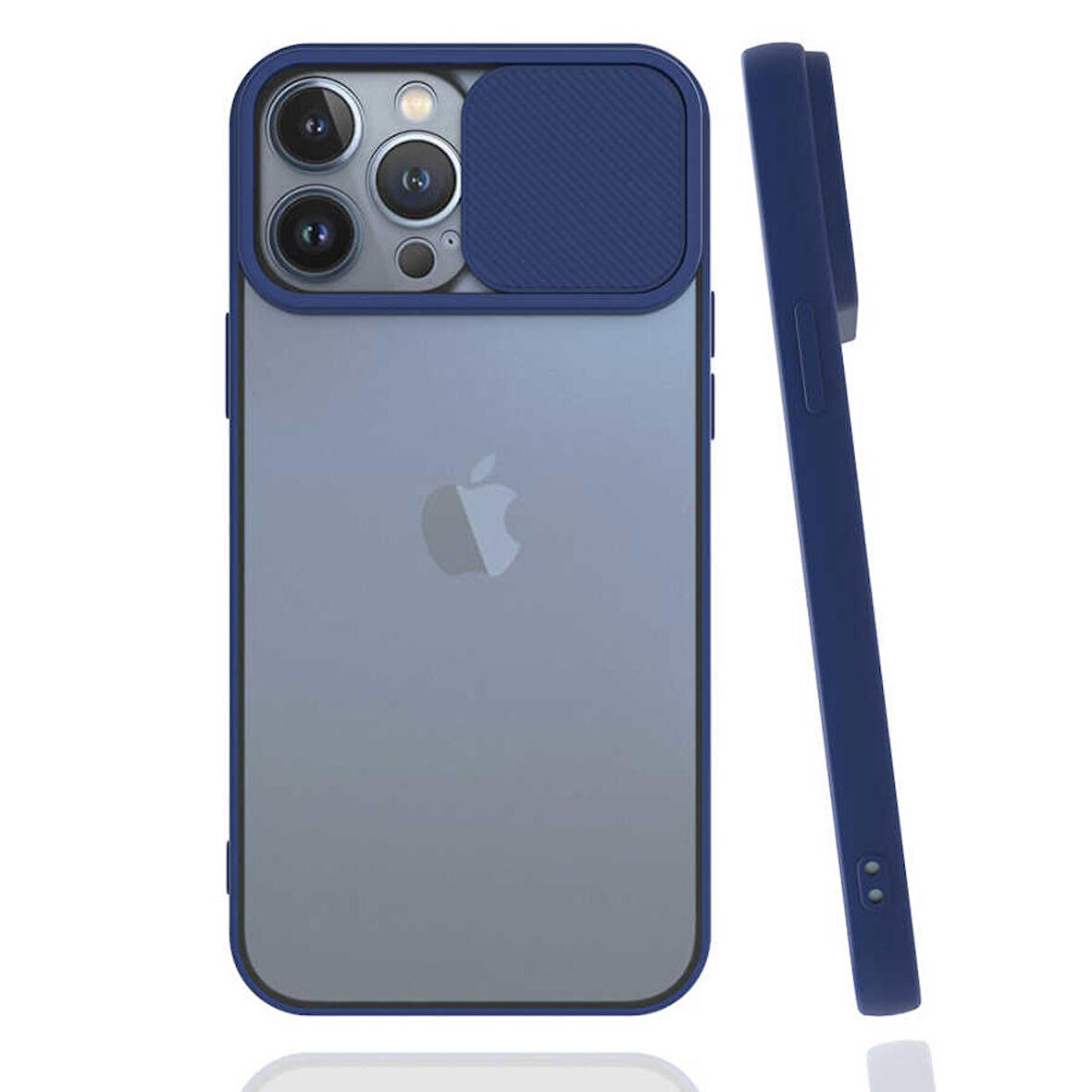 iPhone 13 Pro Max Uyumlu Zore Lensi Kapak-Lacivert