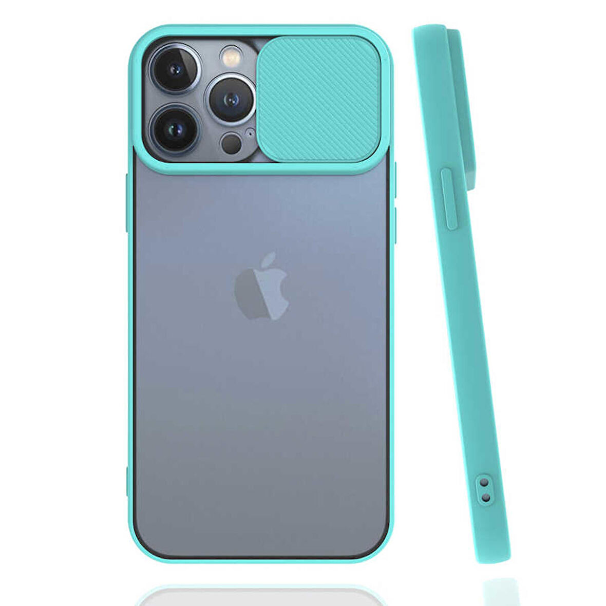 iPhone 13 Pro Max Uyumlu Ensueno Lensi Kapak-Turkuaz