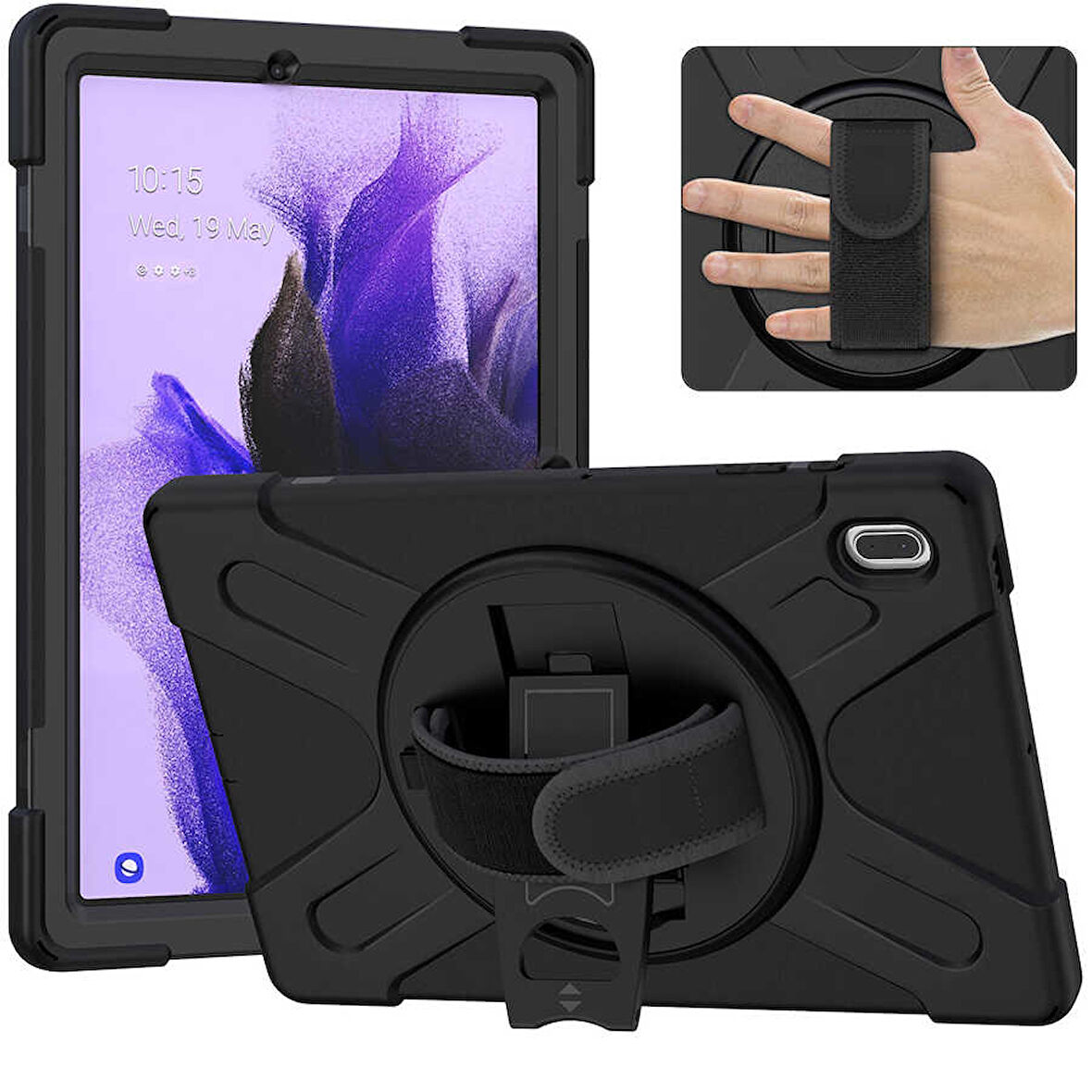 Galaxy Tab S7 FE LTE (T737-T736-T733-T730) ​İNC Defender Tablet Silikon - Siyah