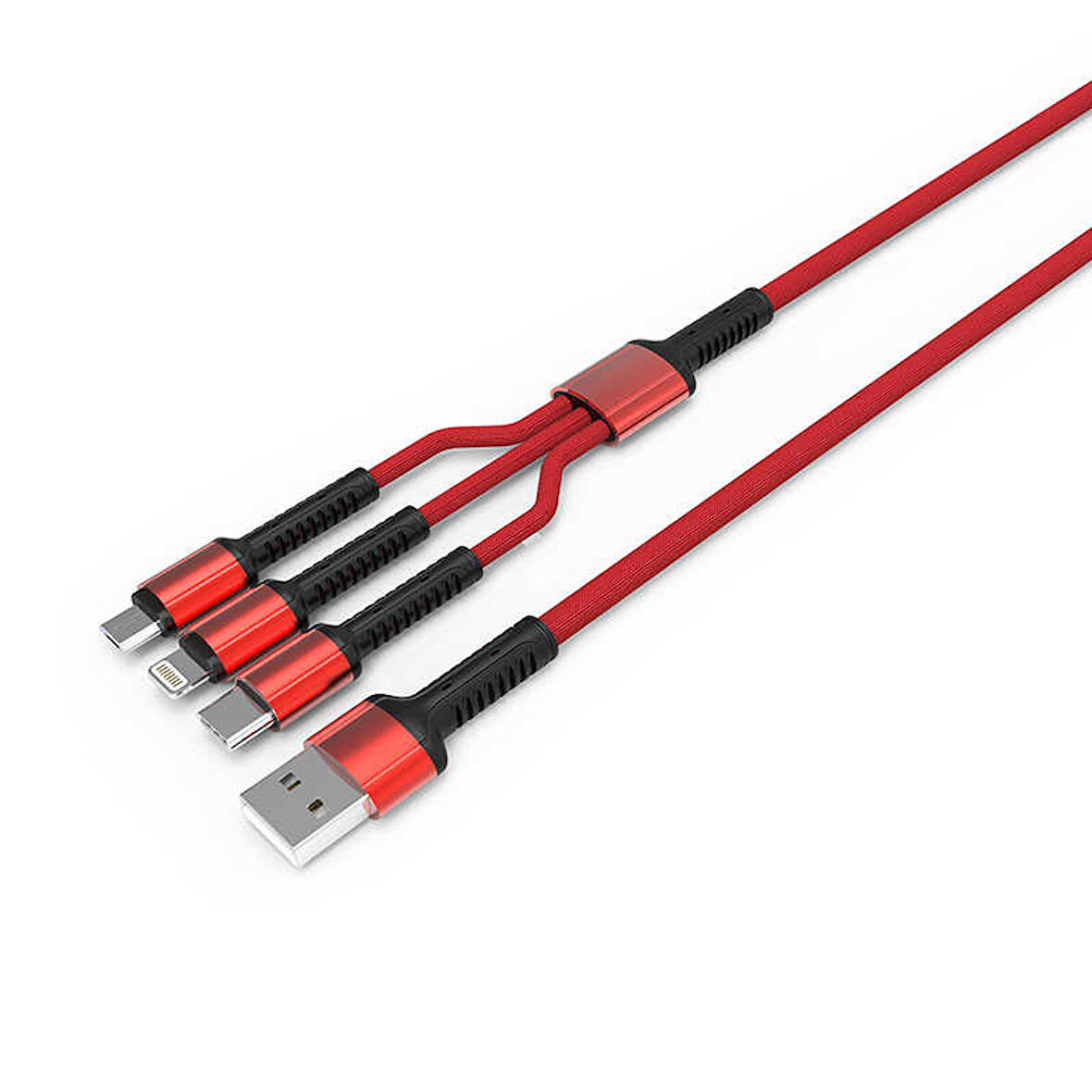 Kırmızı LC93 3 in 1 Usb Kablo-Zore