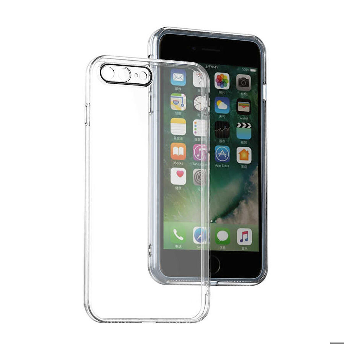 iPhone 8 Plus Uyumlu Zore Fizy Kapak-Renksiz