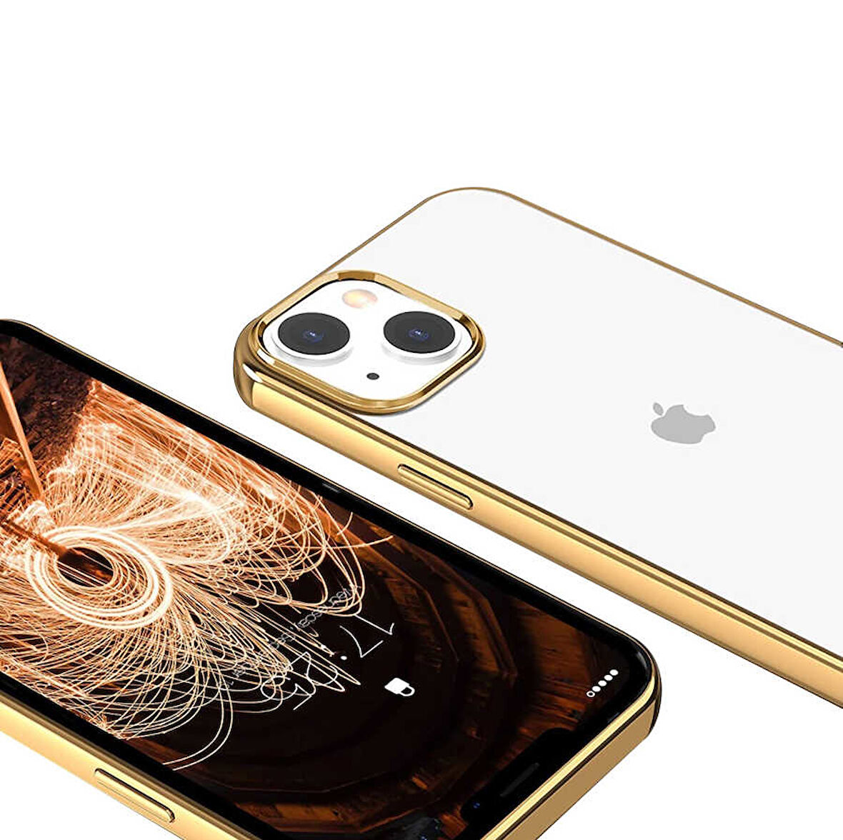 iPhone 13 Uyumlu Zore Pixel Kılıf-Gold