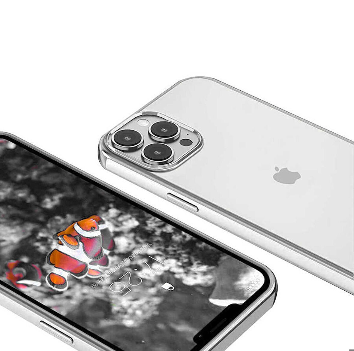 iPhone 13 Pro Uyumlu Zore Pixel Kapak-Gümüş