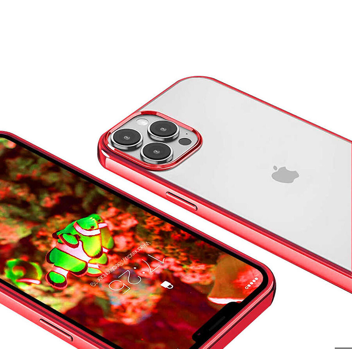 iPhone 13 Pro Max Uyumlu Zore Pixel Kapak-Kırmızı