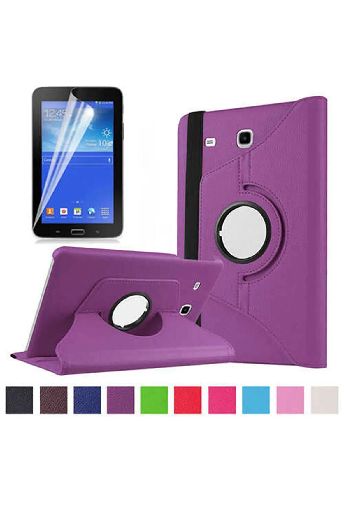 Galaxy Tab 3 Lite 7.0 T110 Dönebilen Standlı Kılıf-mor