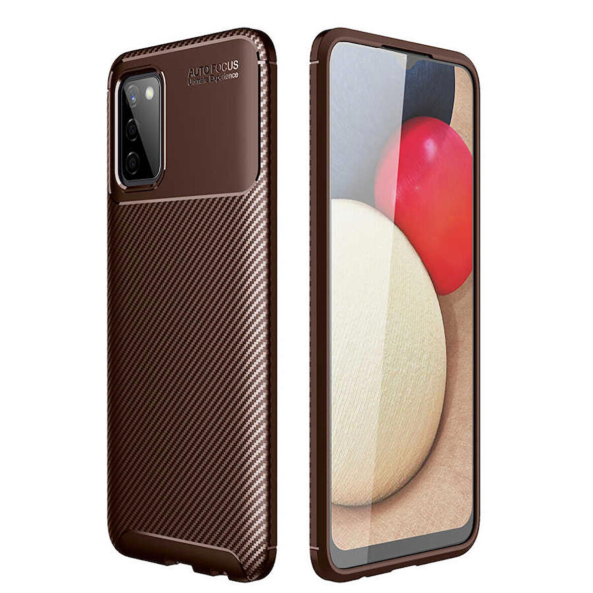 Galaxy A03S Uyumlu Zore Negro Silikon Kapak-Kahverengi