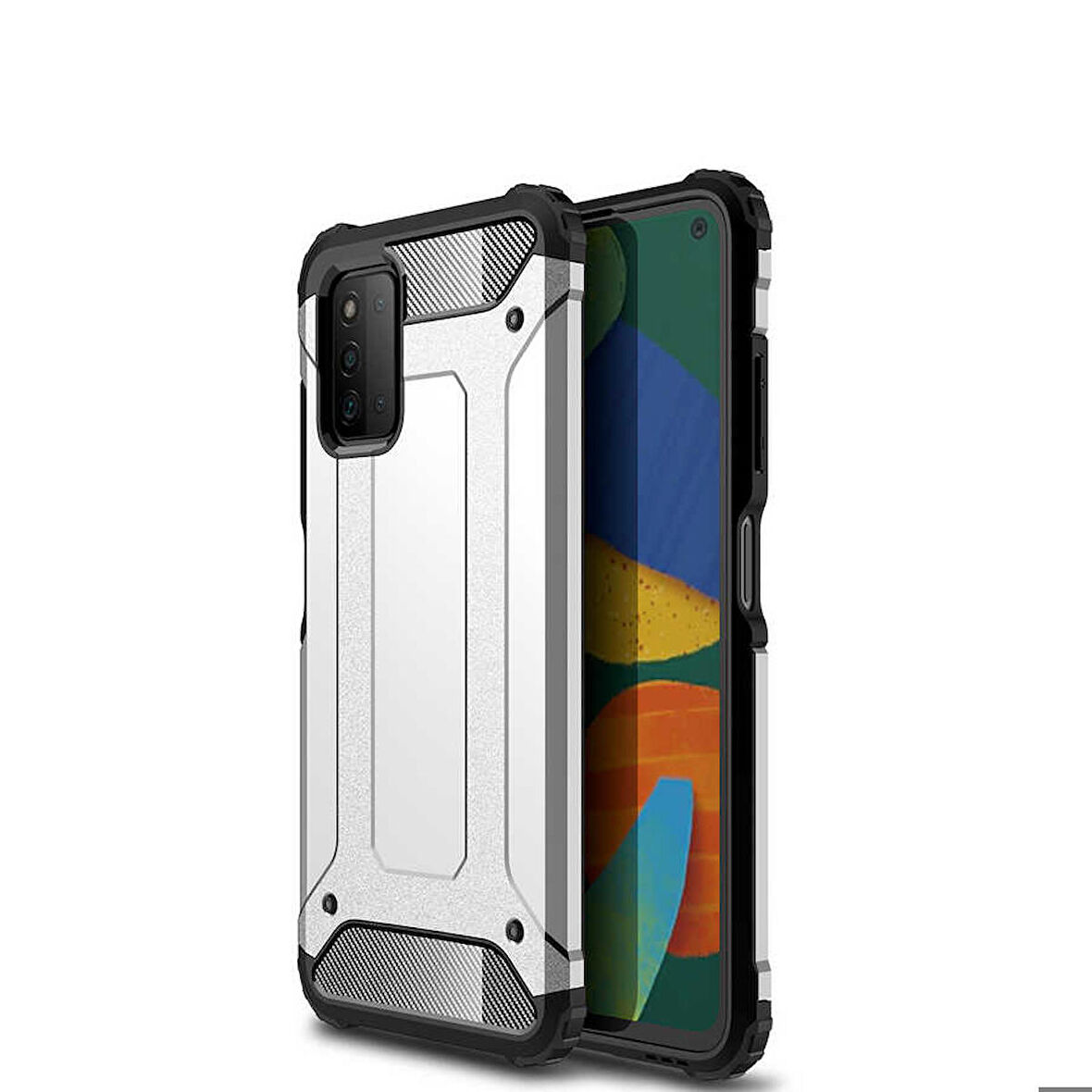 Galaxy A03S Uyumlu Zore Crash Silikon Kapak-Gri