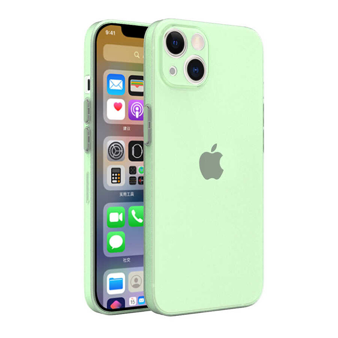iPhone 13 Uyumlu ​​ Tiny Kılıf-Açık Yeşil