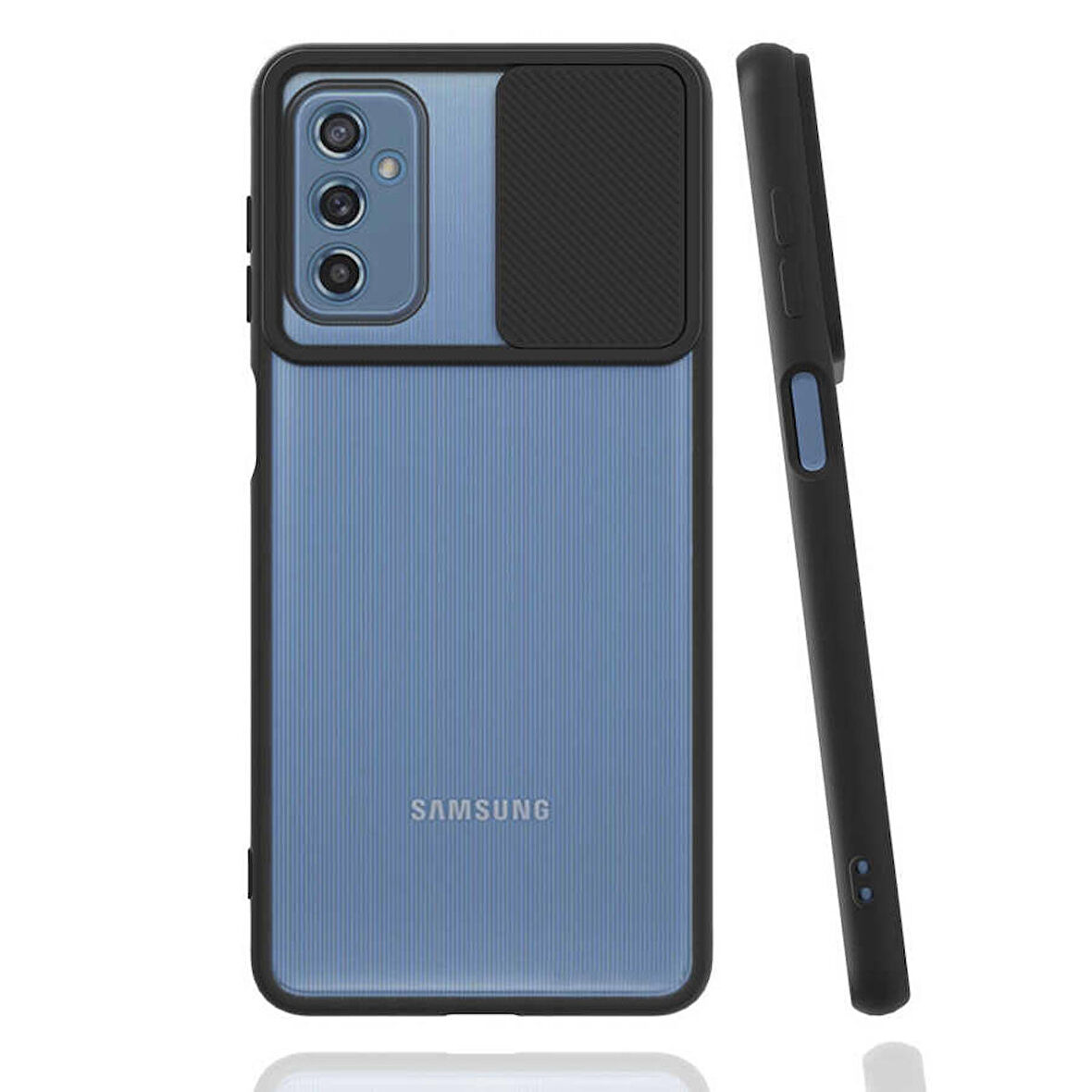 Galaxy M52 Uyumlu Zore Lensi Kapak-Siyah
