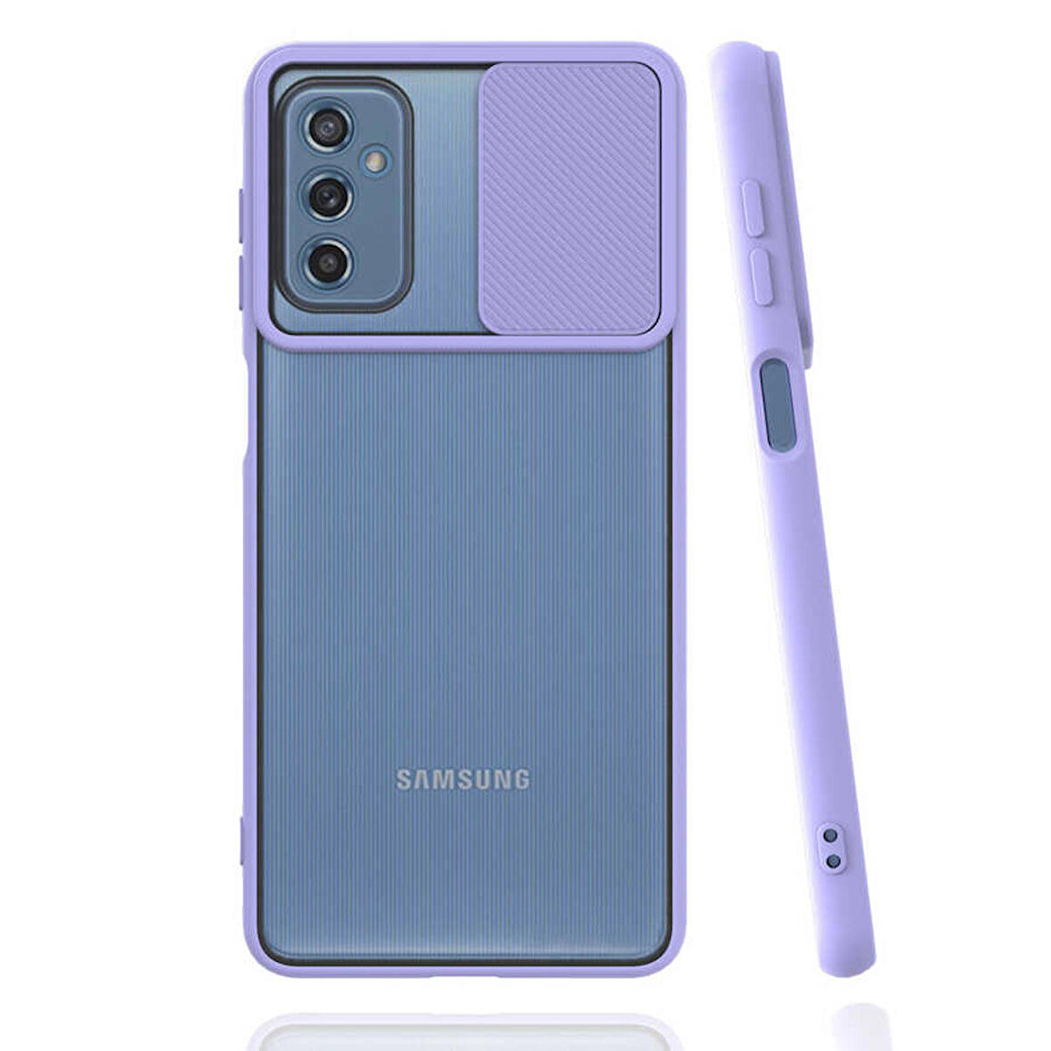 Galaxy M52 Uyumlu Zore Lensi Kapak-Lila