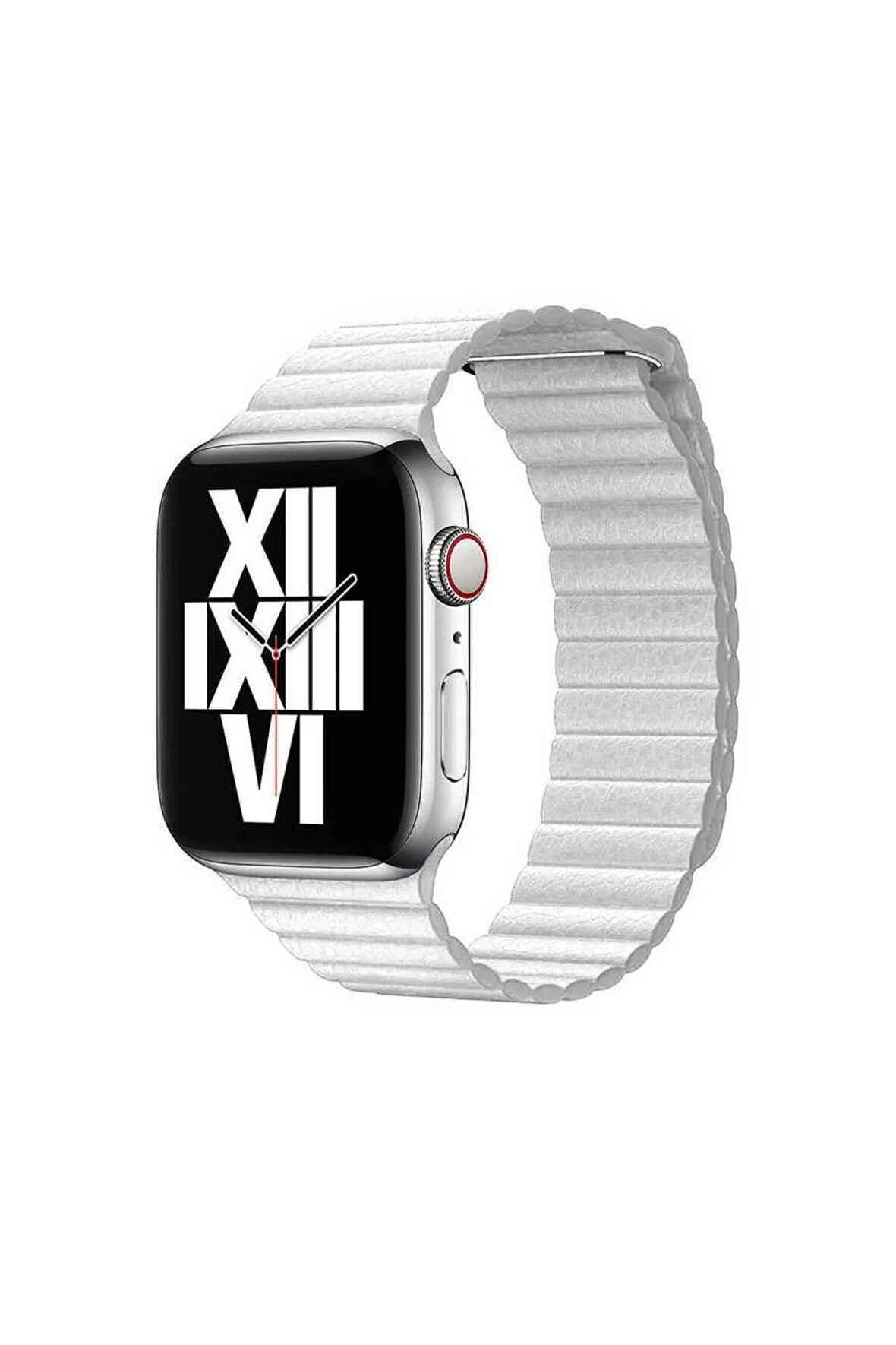 Apple Watch 40mm Uyumlu Krd-09 Deri Lop Kordon-beyaz