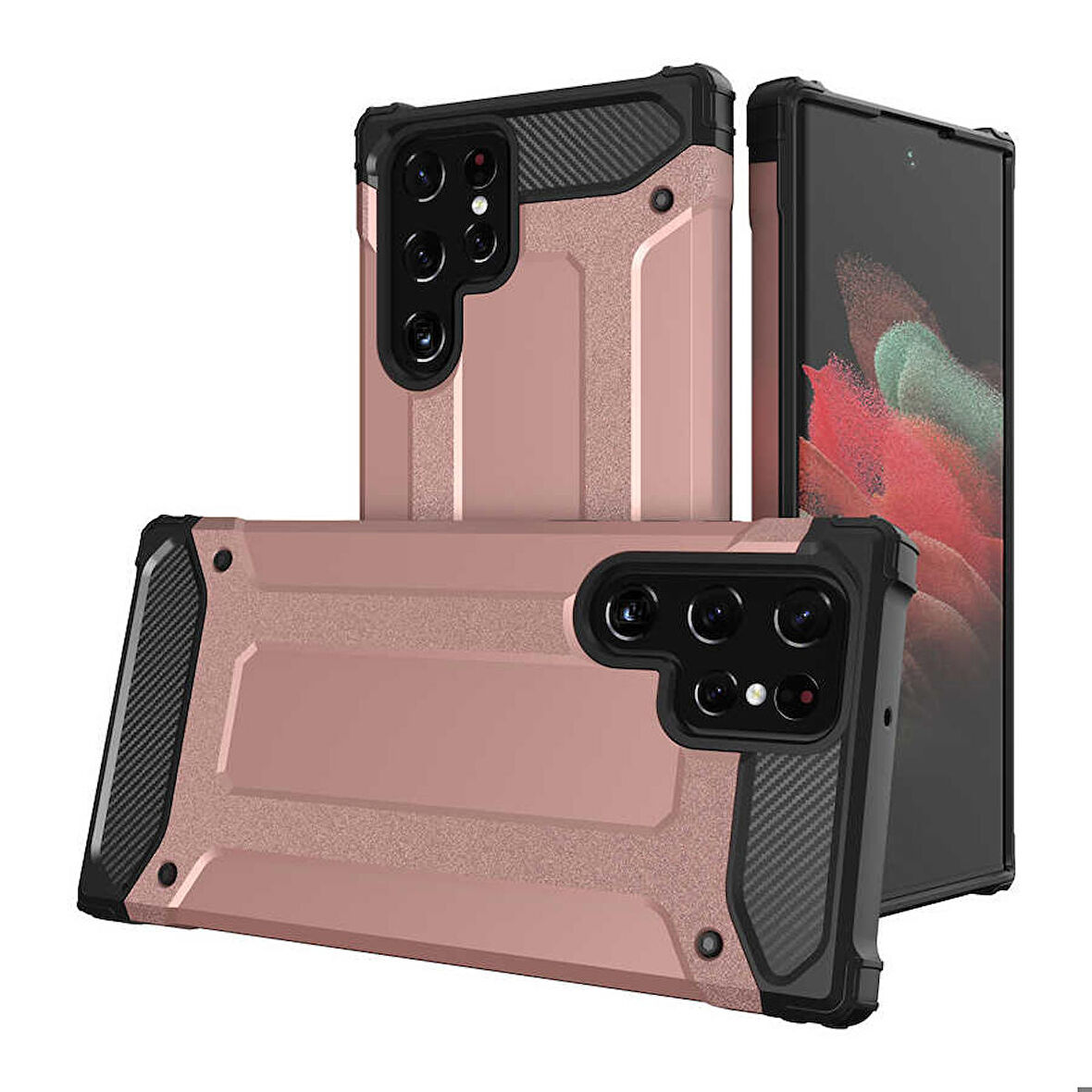 Galaxy S22 Ultra Uyumlu Zore Crash Silikon Kapak-Rose Gold