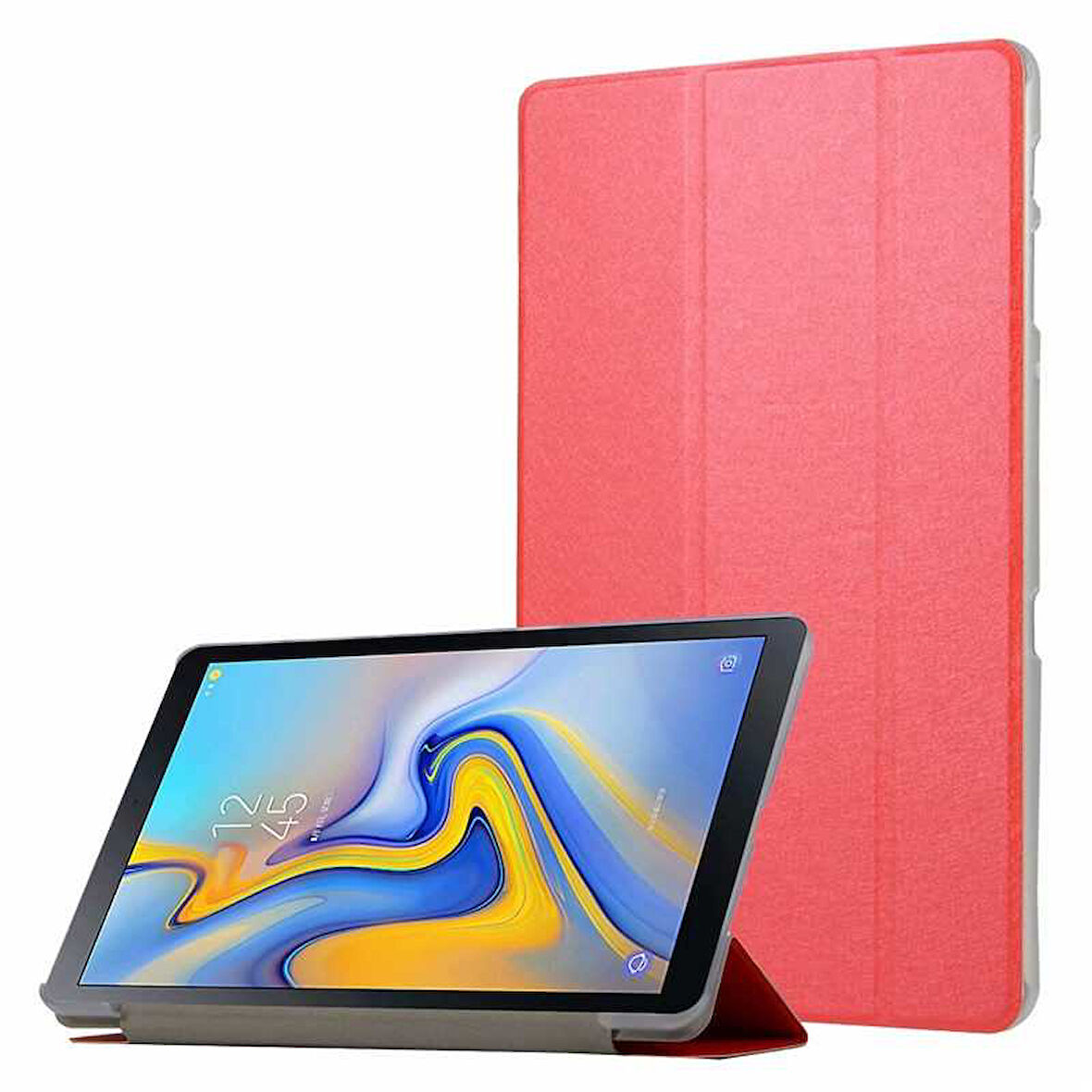 Galaxy Tab A T590  Uyumlu ​FRMS Smart Cover Standlı 1-1 Kılıf-Kırmızı