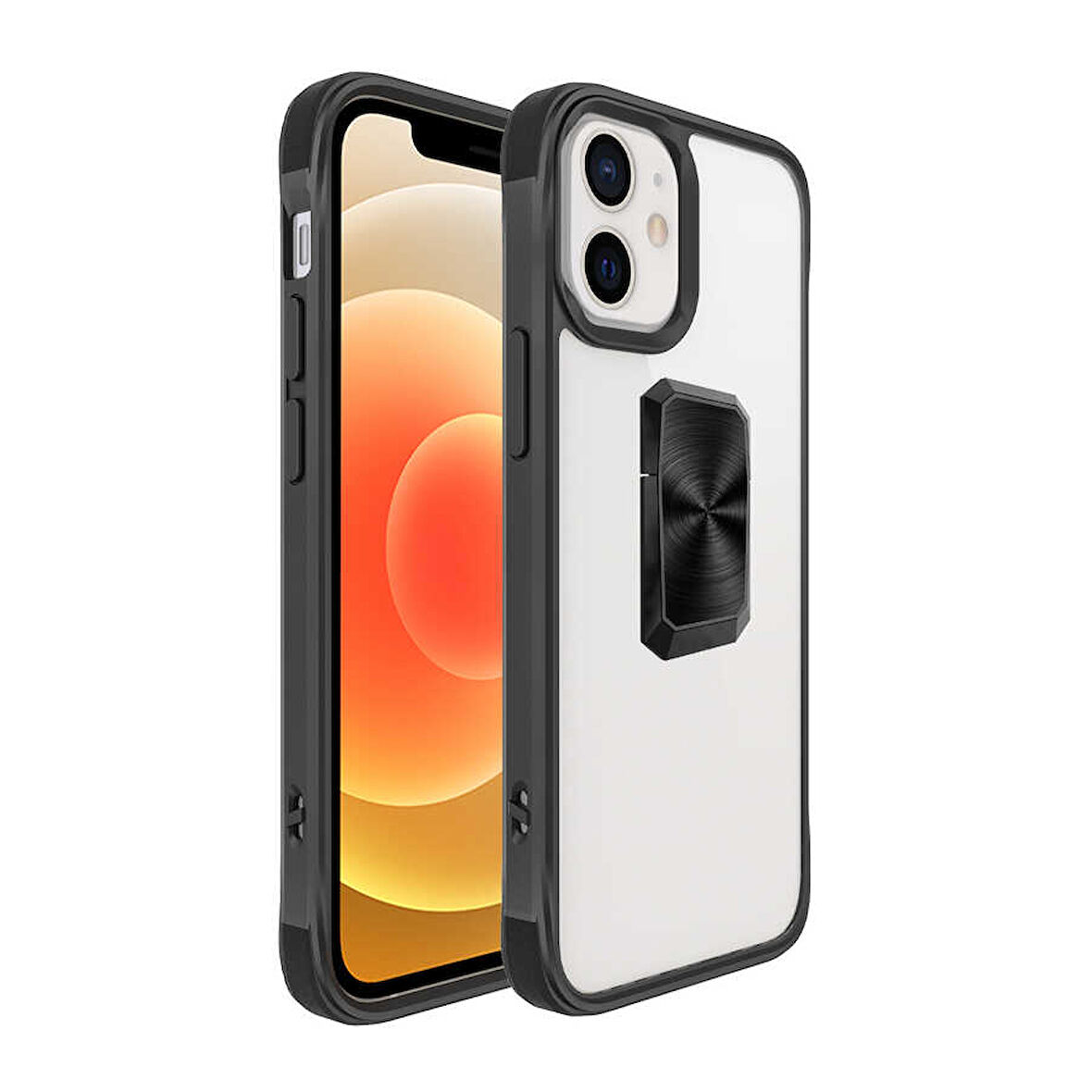 iPhone 12 Uyumlu Zore V-Bax Kılıf-Siyah